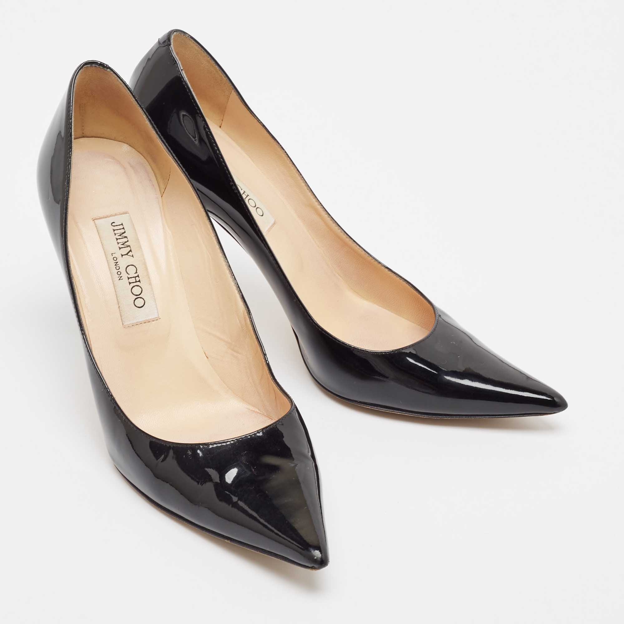 Jimmy Choo Black Patent Leather Love Pumps Size 40