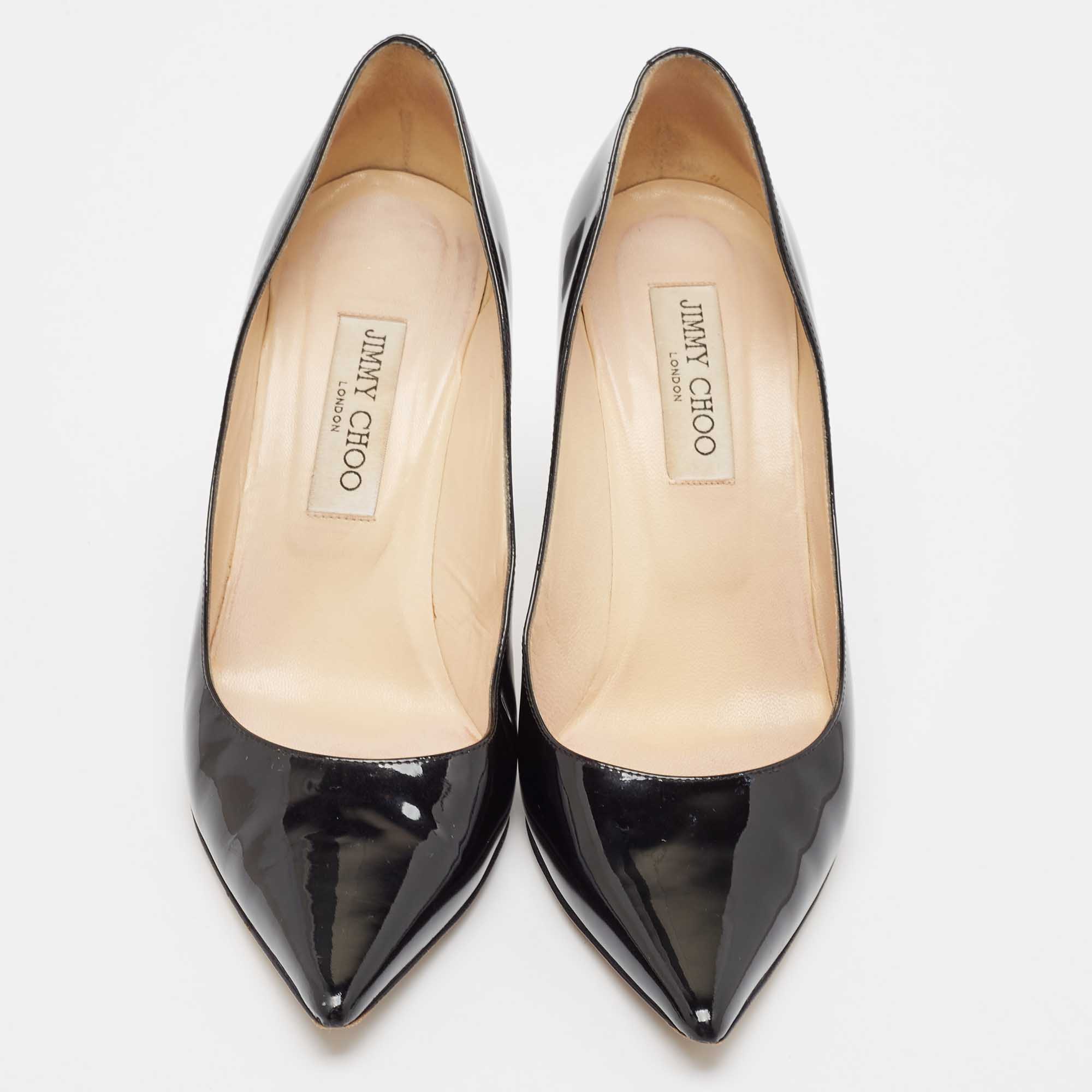 Jimmy Choo Black Patent Leather Love Pumps Size 40