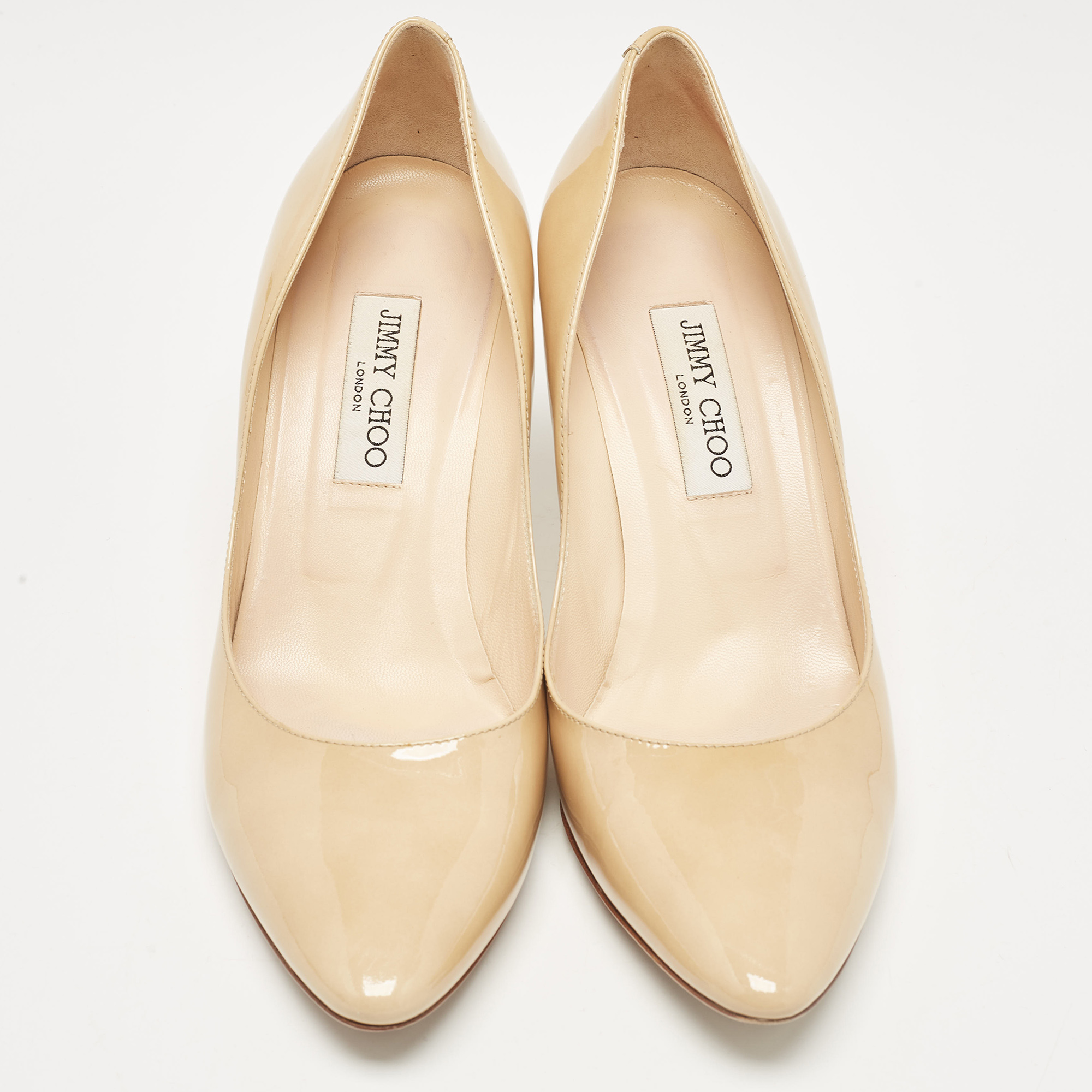 Jimmy Choo Beige Patent Leather Pumps Size 41