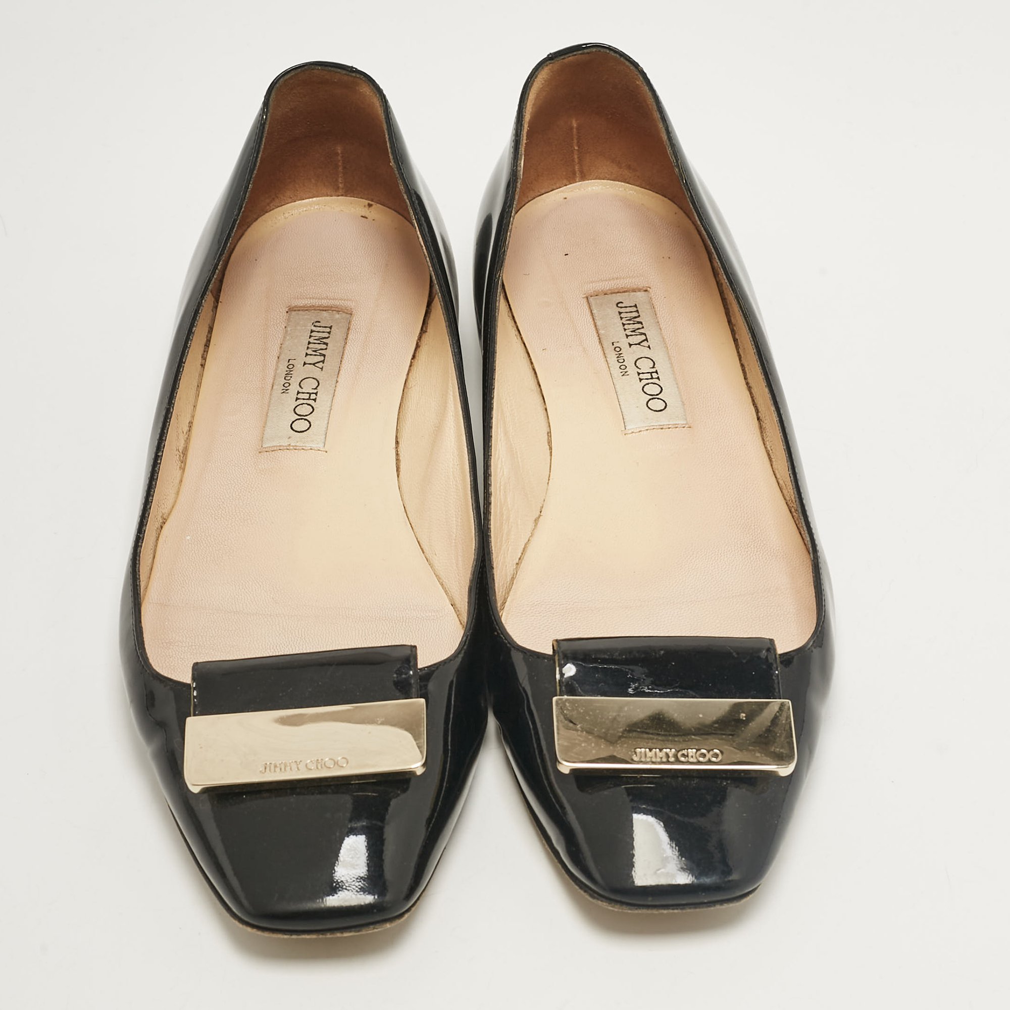 Jimmy Choo Black Patent Leather Ballet Flats Size 40