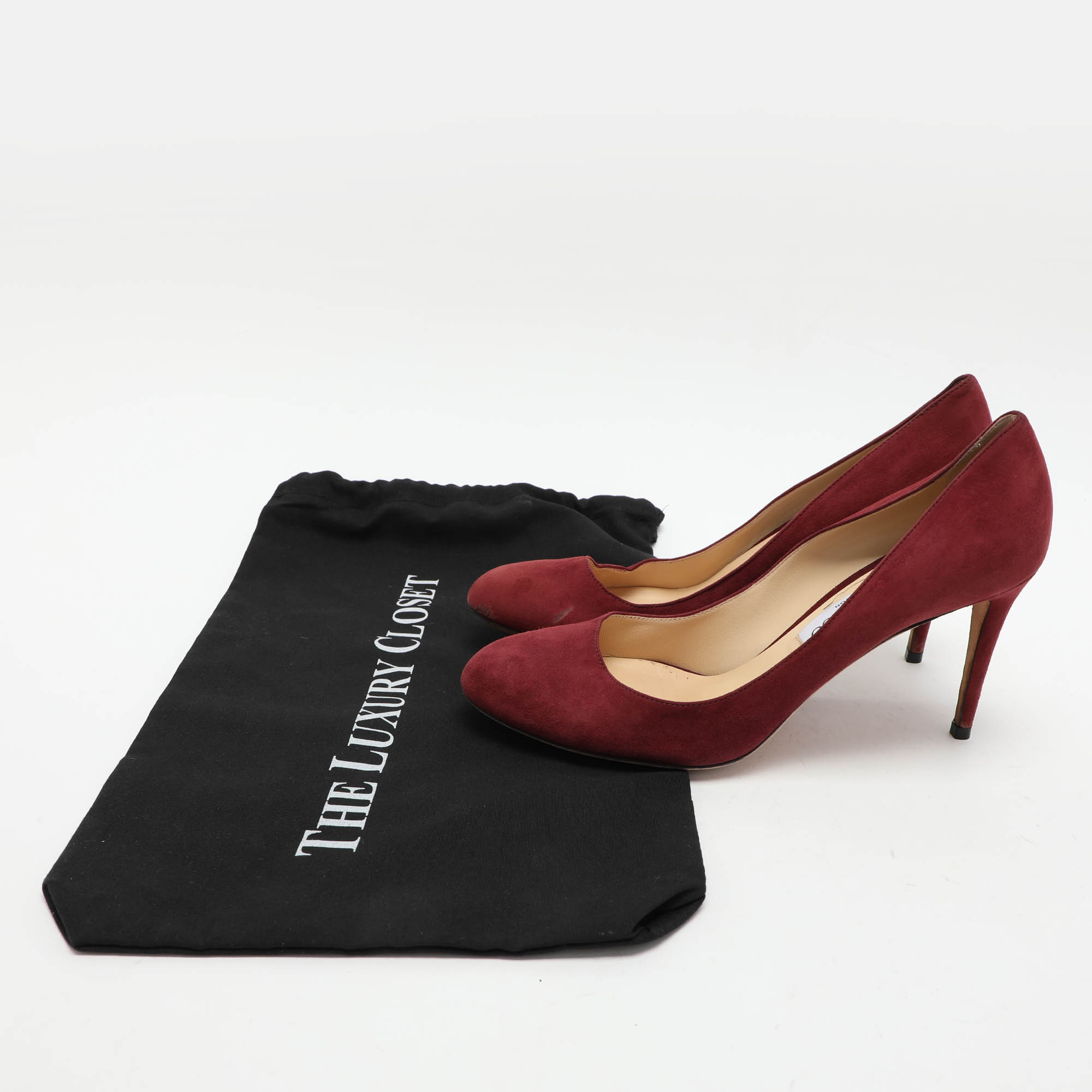 Jimmy Choo Burgundy Suede Pumps Size 39.5