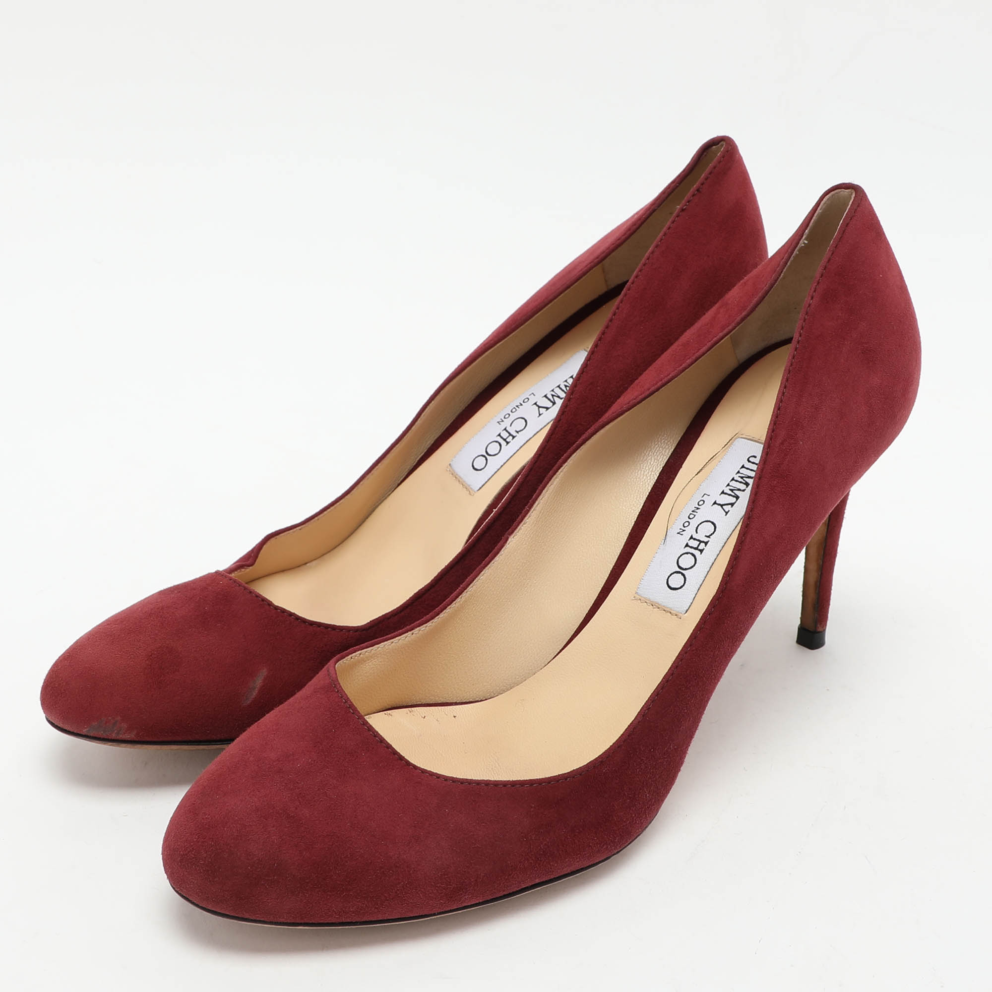 Jimmy Choo Burgundy Suede Pumps Size 39.5