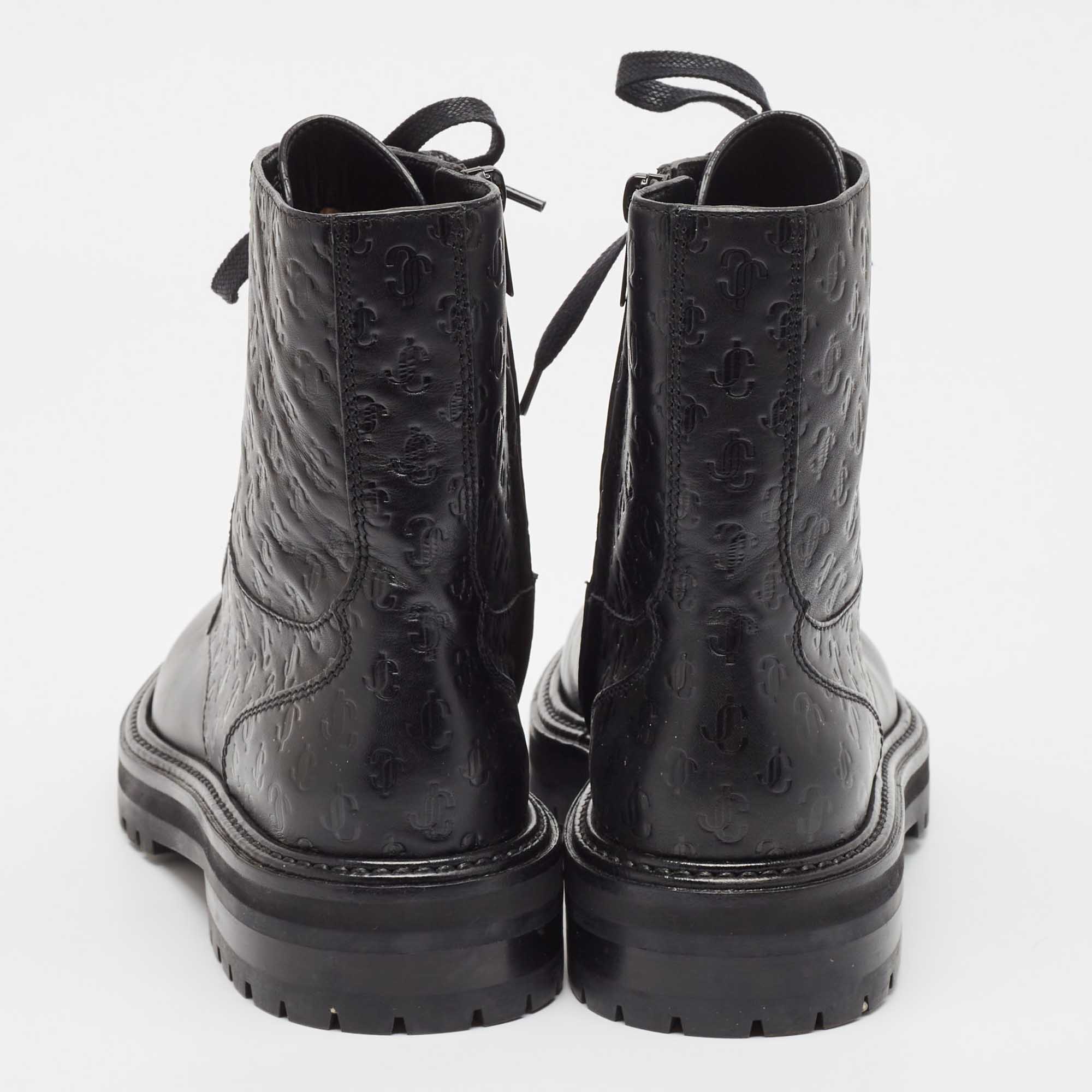 Jimmy Choo Black Leather Cora Combat Boots Size 40