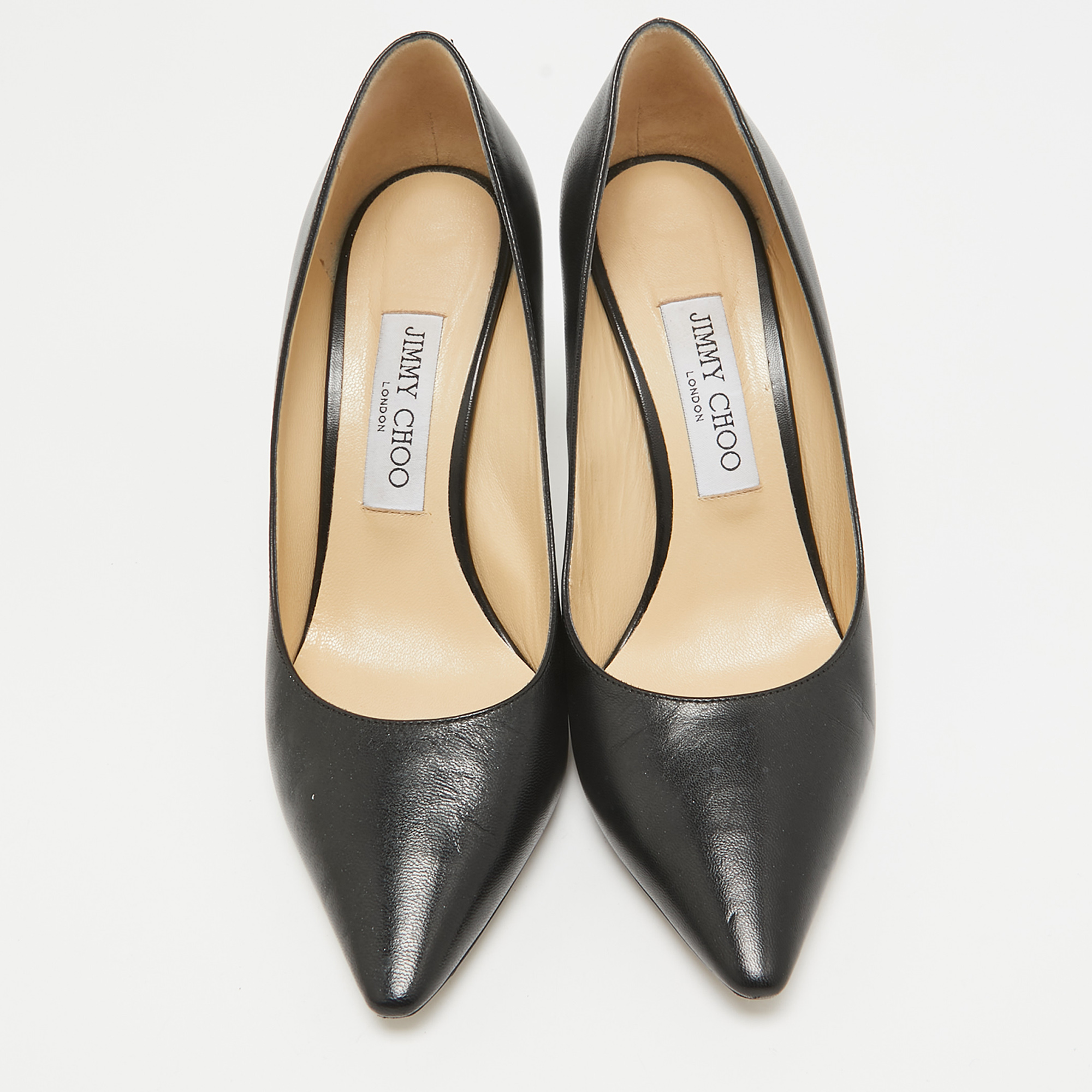 Jimmy Choo Black Leather Romy Pumps Size 38