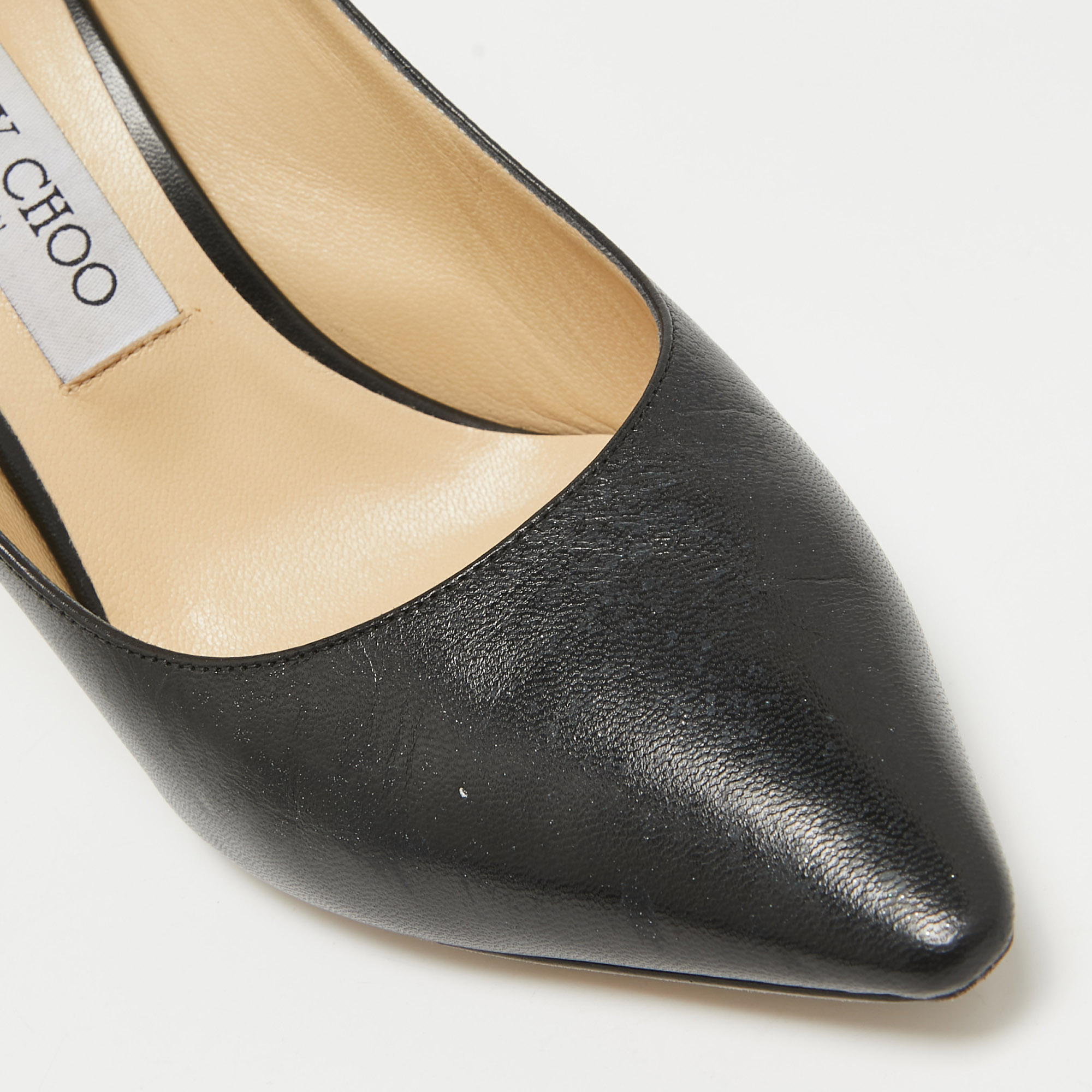 Jimmy Choo Black Leather Romy Pumps Size 38