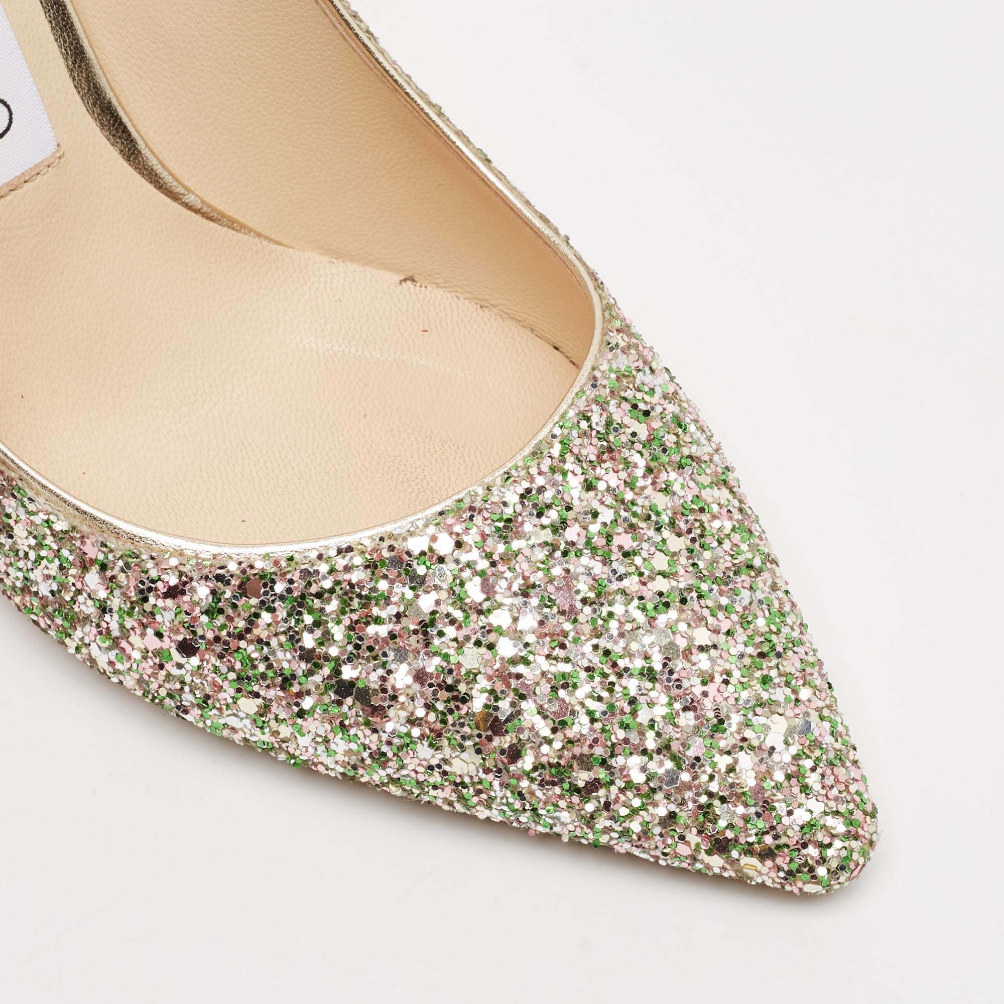 Jimmy Choo Multicolor Glitter Romy Pumps Size 36