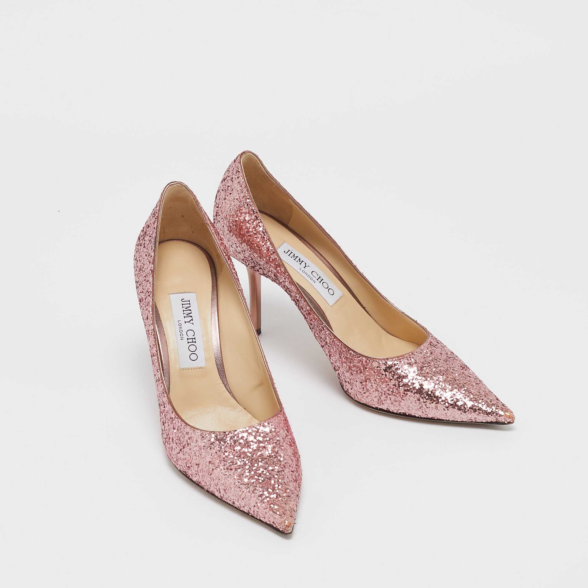 Jimmy Choo Pink Glitter Love Pumps Size 38