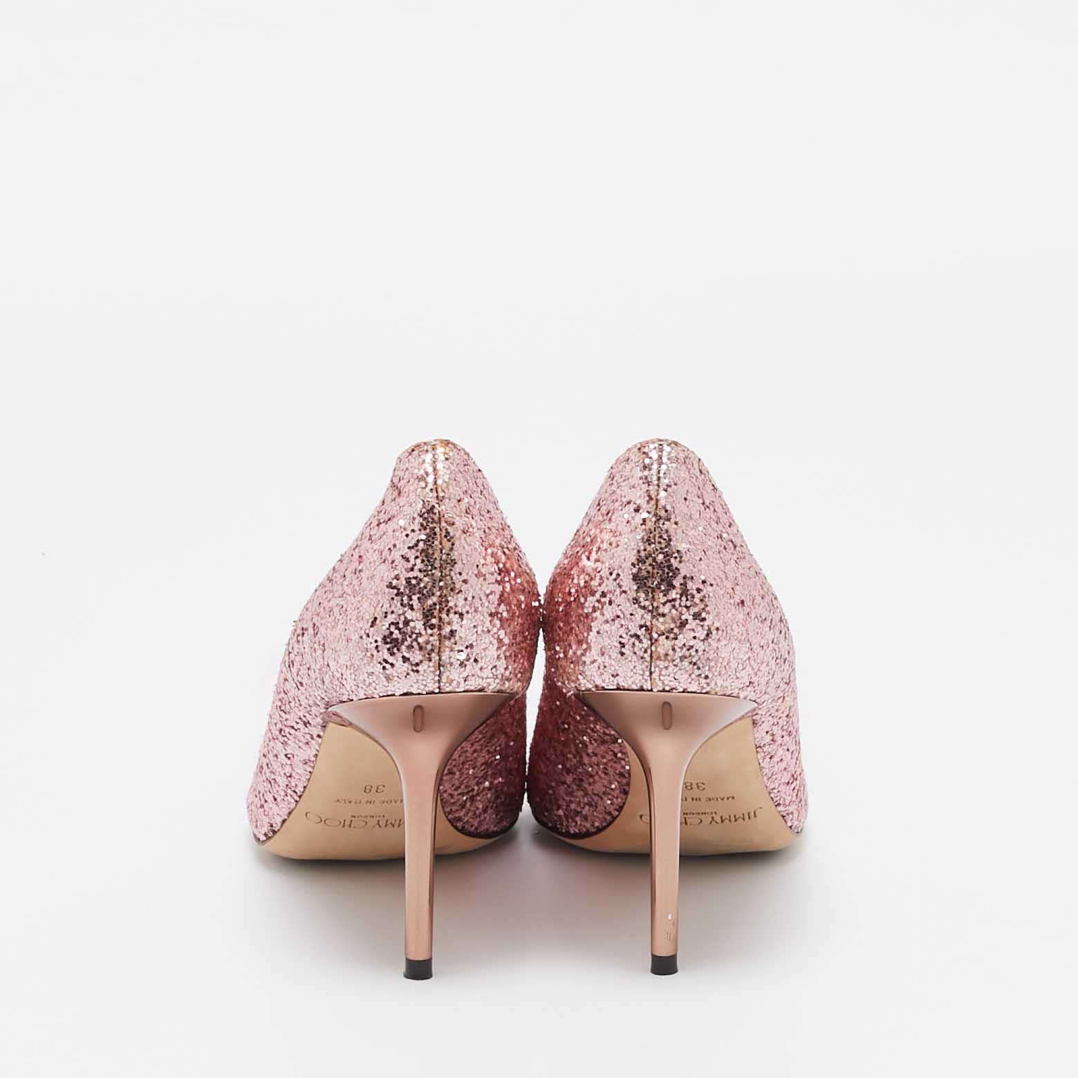 Jimmy Choo Pink Glitter Love Pumps Size 38