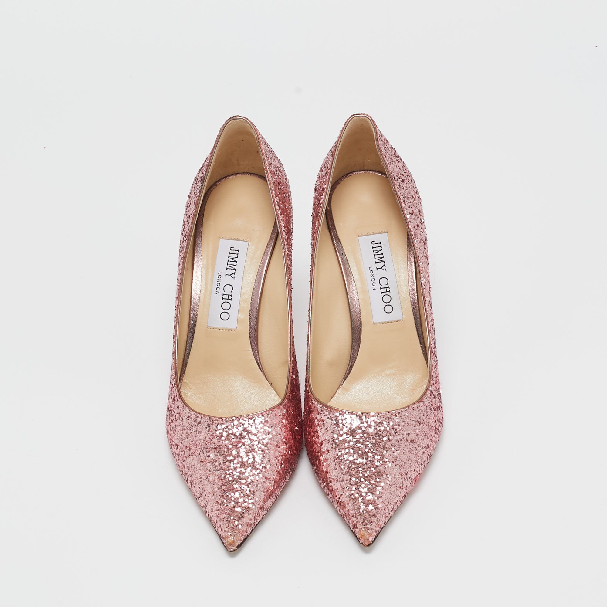 Jimmy Choo Pink Glitter Love Pumps Size 38