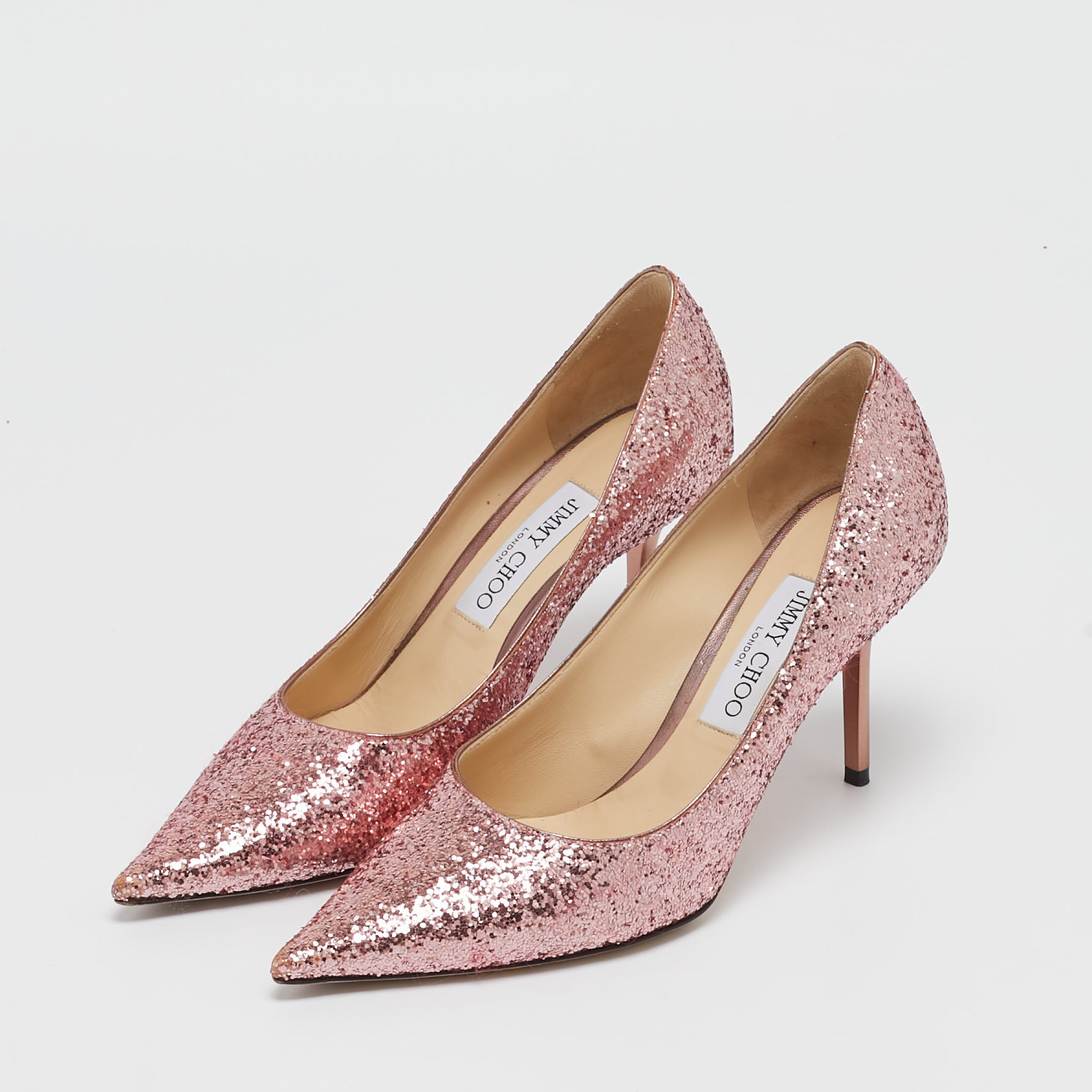 Jimmy Choo Pink Glitter Love Pumps Size 38