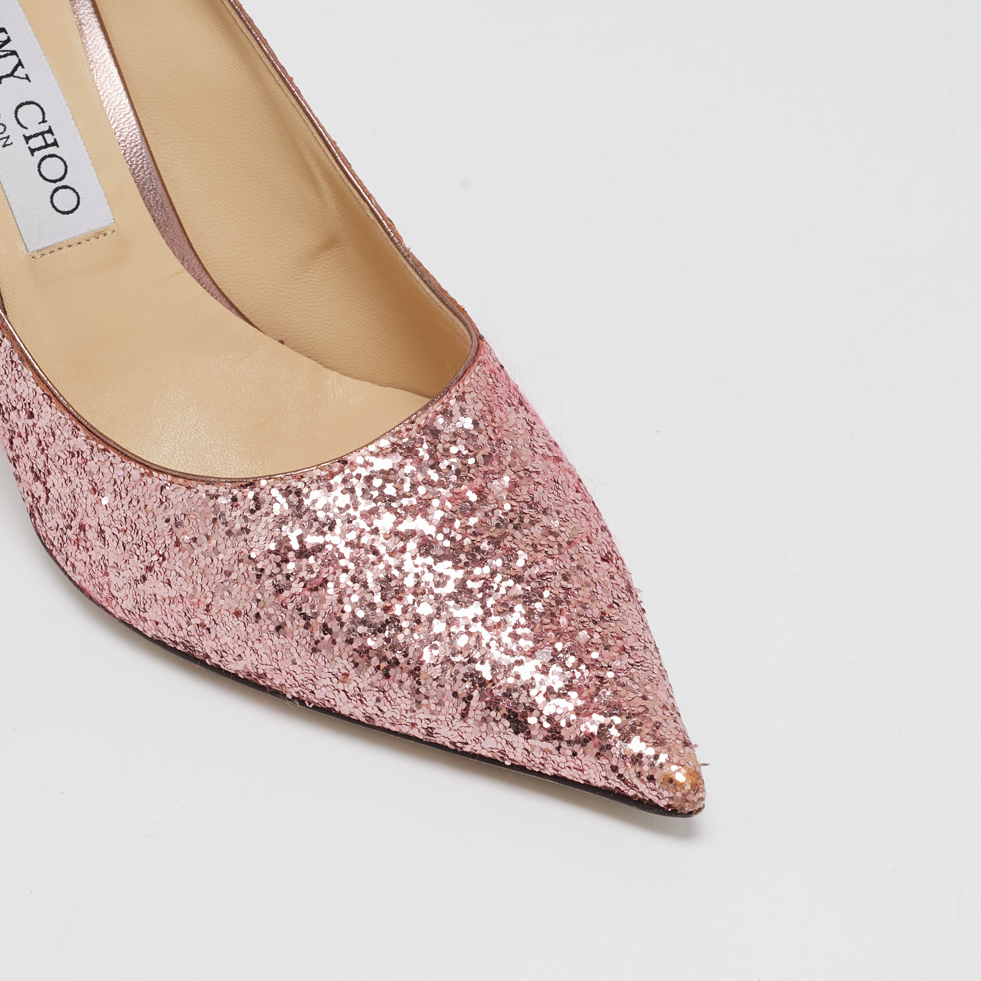 Jimmy Choo Pink Glitter Love Pumps Size 38