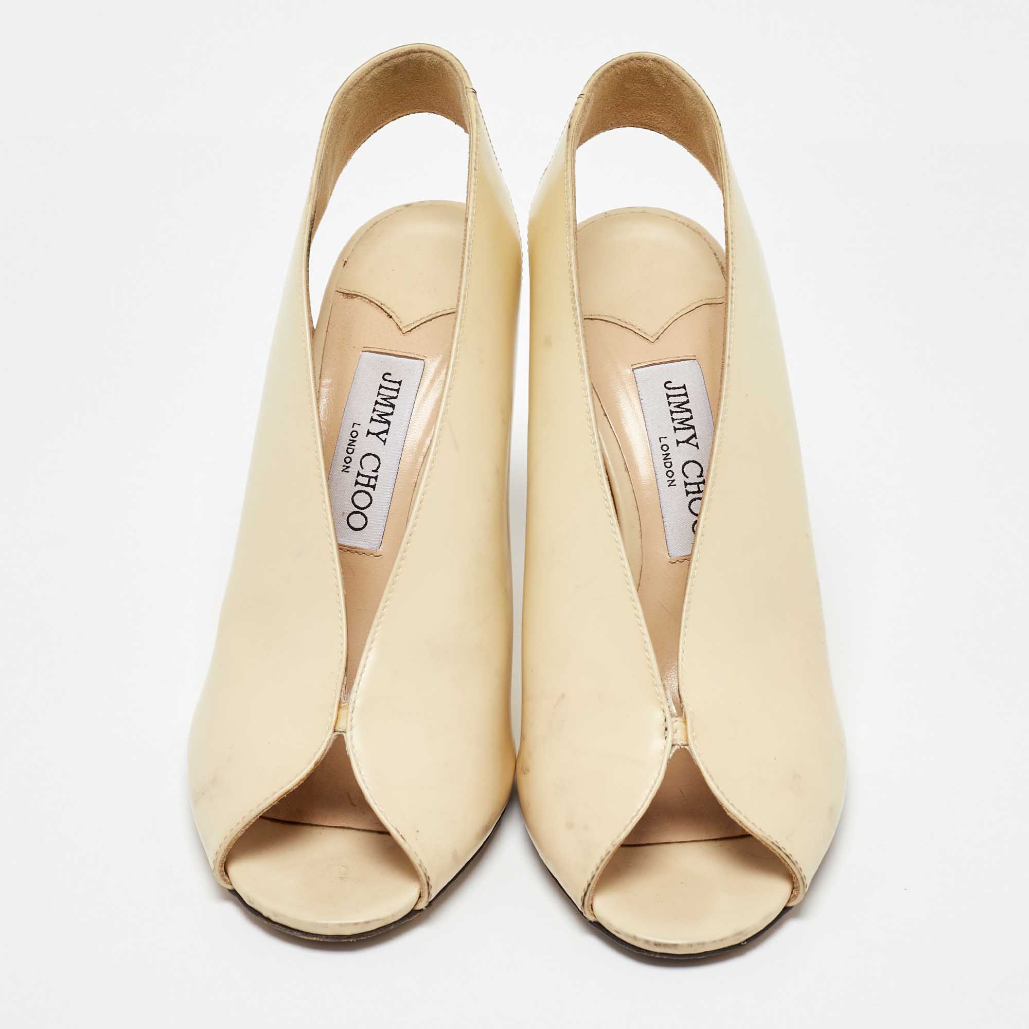 Jimmy Choo Cream Leather Shar Slingback Pumps Size 39