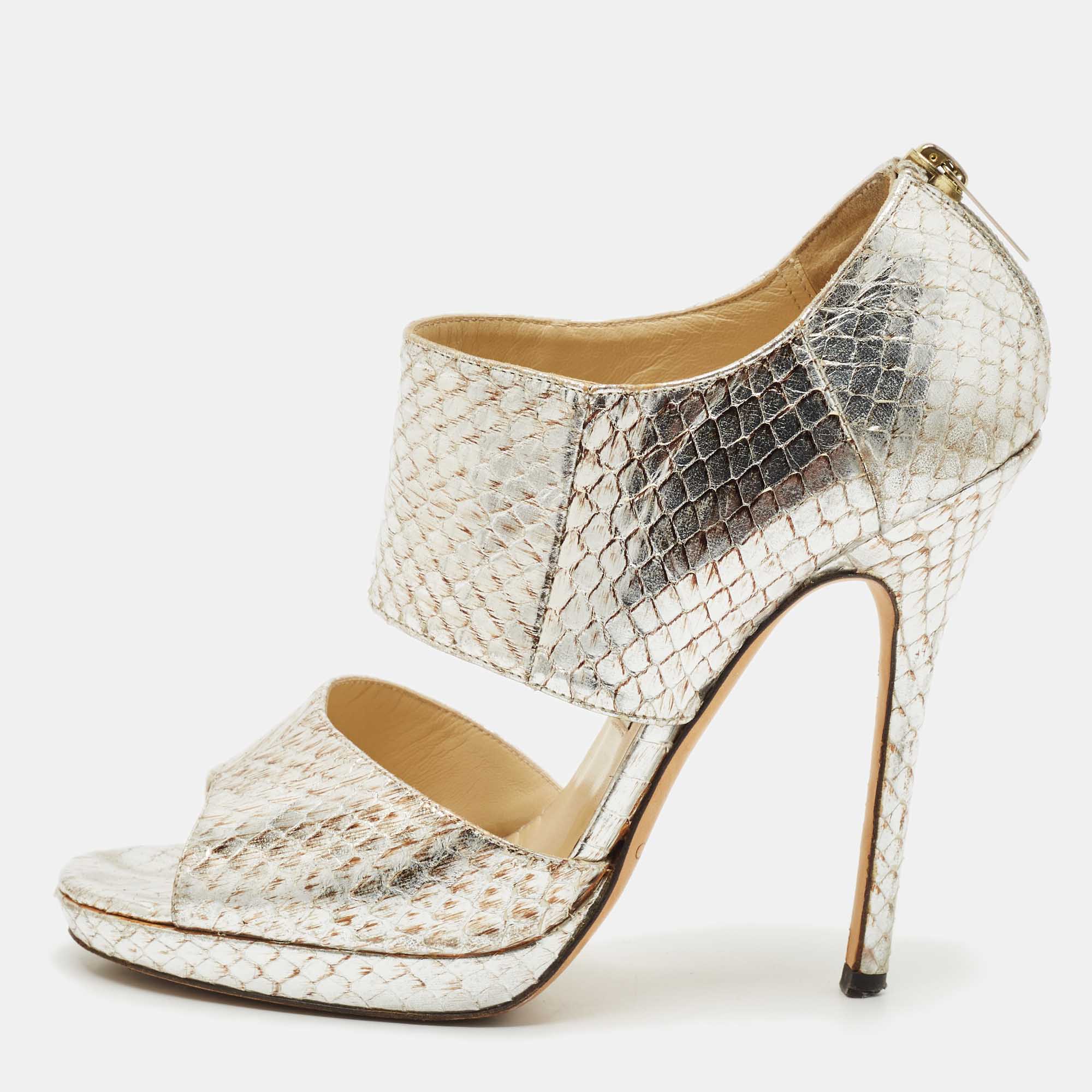 Jimmy Choo Metallic Python Embossed Leather Private Sandals Size
Jimmy Choo Metallic Python Embossed Leather Private Sandals Size