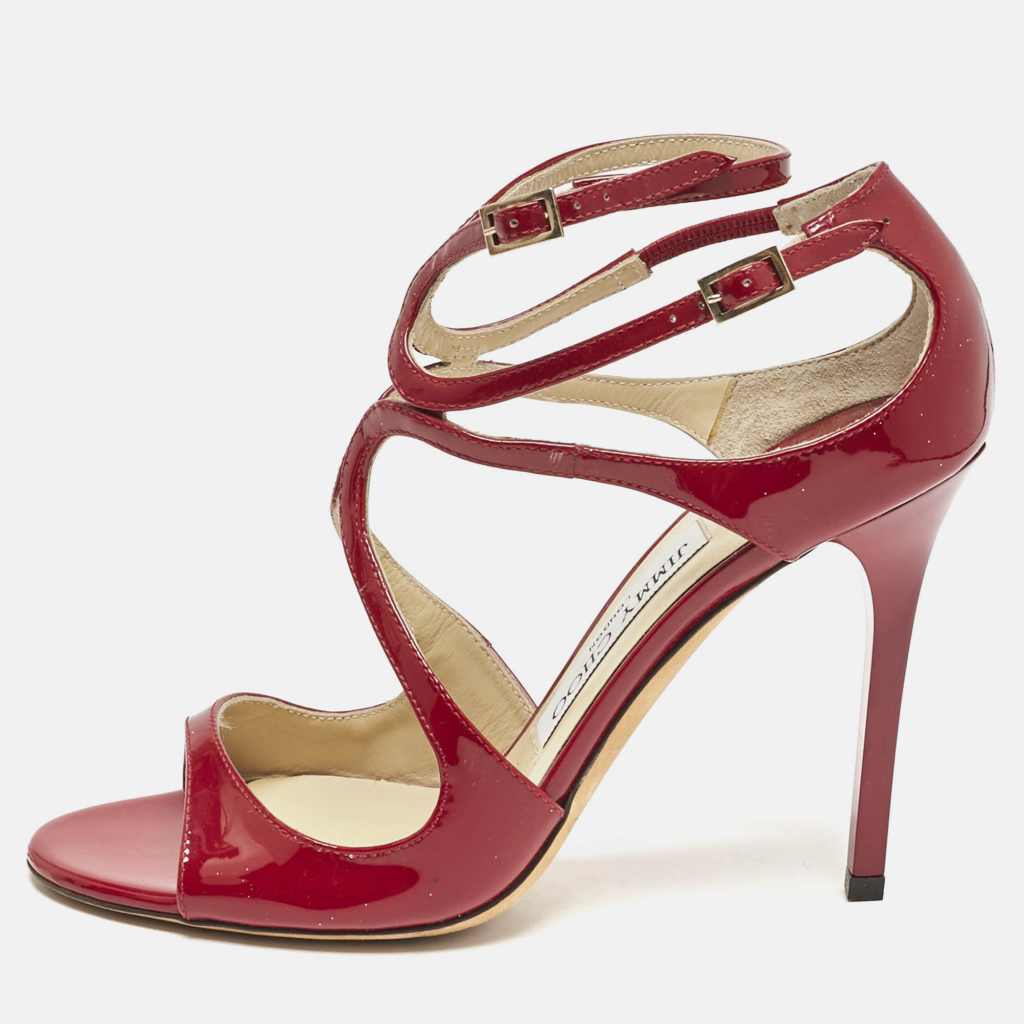 Jimmy Choo Dark Red Patent Leather Lang Ankle Strap Sandals Size
Jimmy Choo Dark Red Patent Leather Lang Ankle Strap Sandals Size