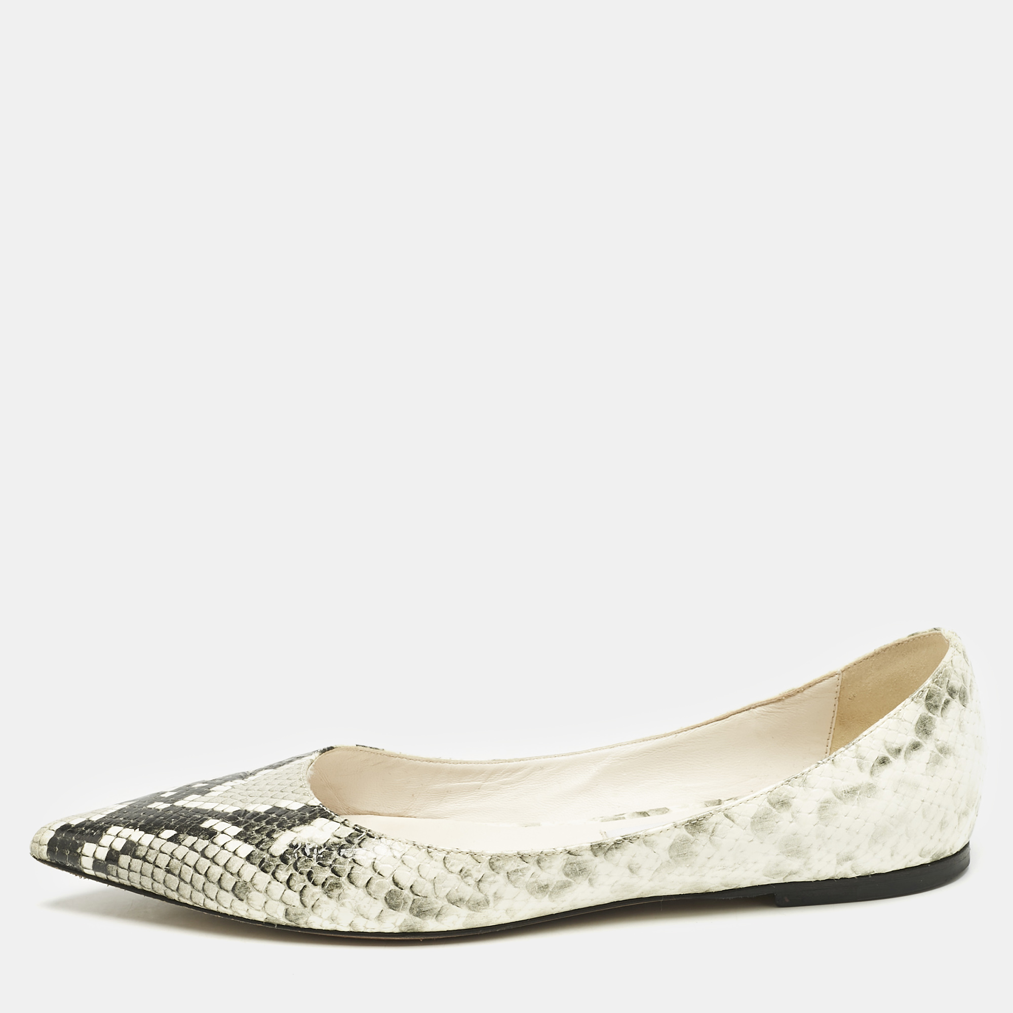 Jimmy Choo Grey/White Python Embossed Leather Romy Ballet Flats Size
Jimmy Choo Grey/White Python Embossed Leather Romy Ballet Flats Size