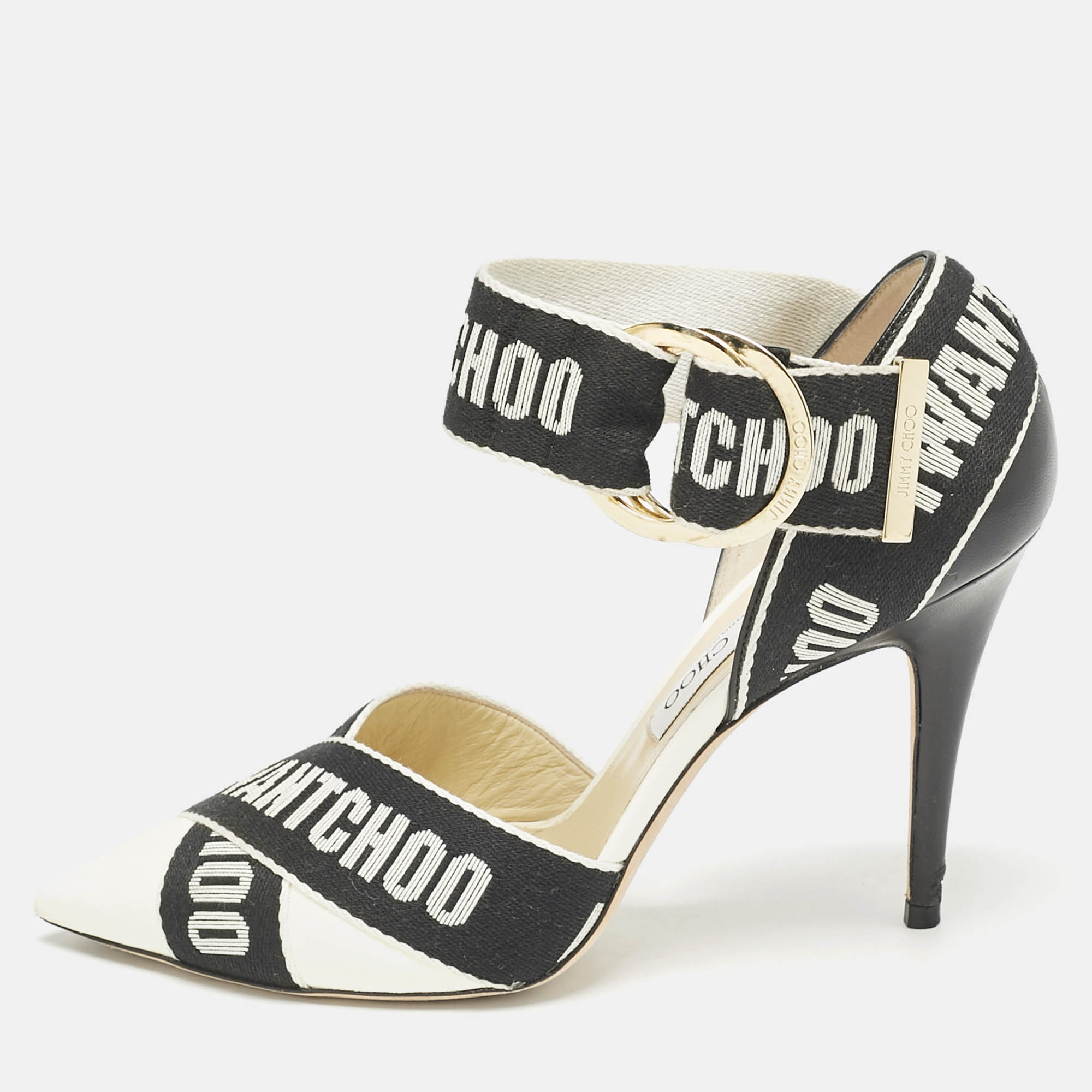 Jimmy Choo White/Black Leather and Fabric Bea Ankle Strap Pumps Size
Jimmy Choo White/Black Leather and Fabric Bea Ankle Strap Pumps Size
