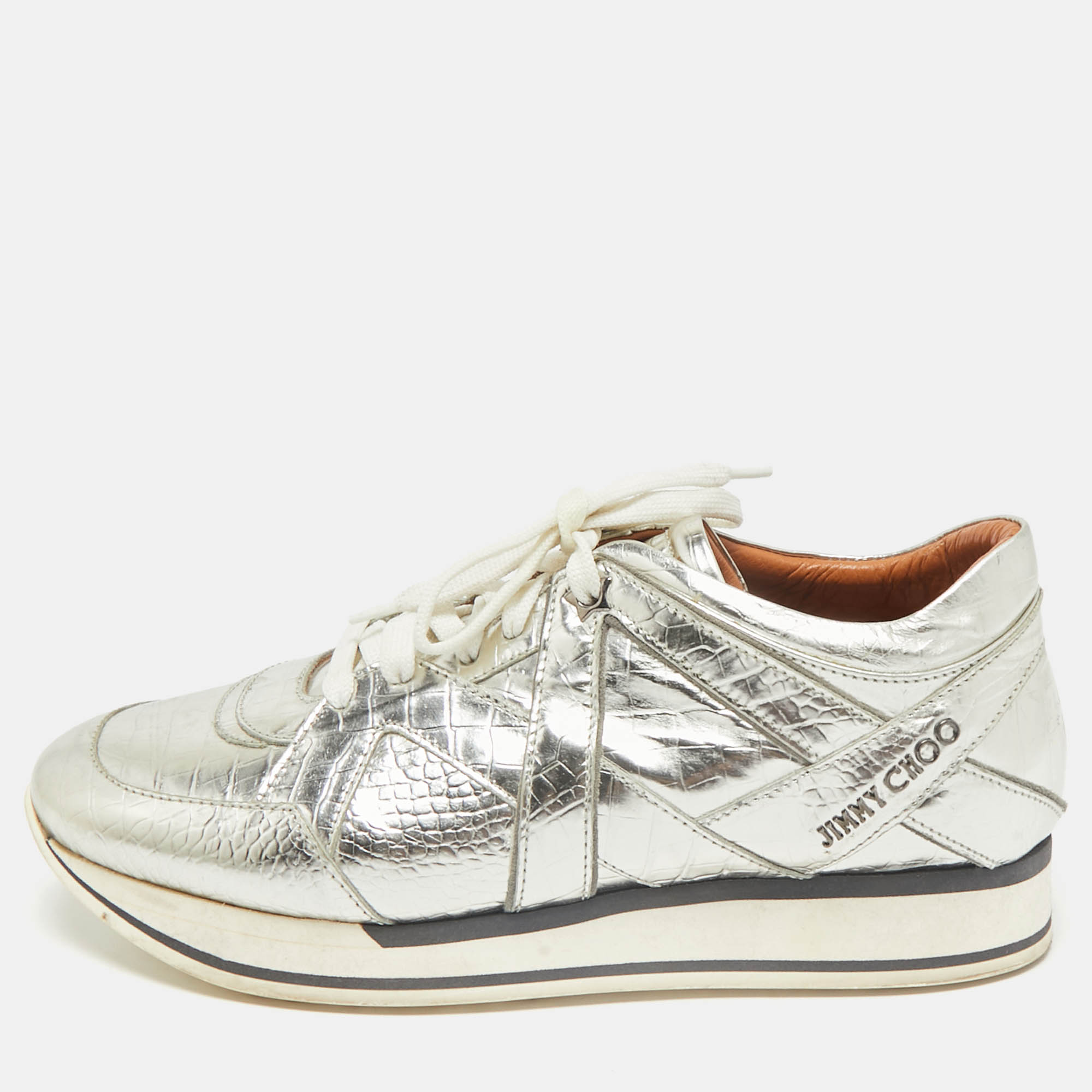 Jimmy Choo Metallic Gold Croc Embossed Leather London Sneakers Size
Jimmy Choo Metallic Gold Croc Embossed Leather London Sneakers Size