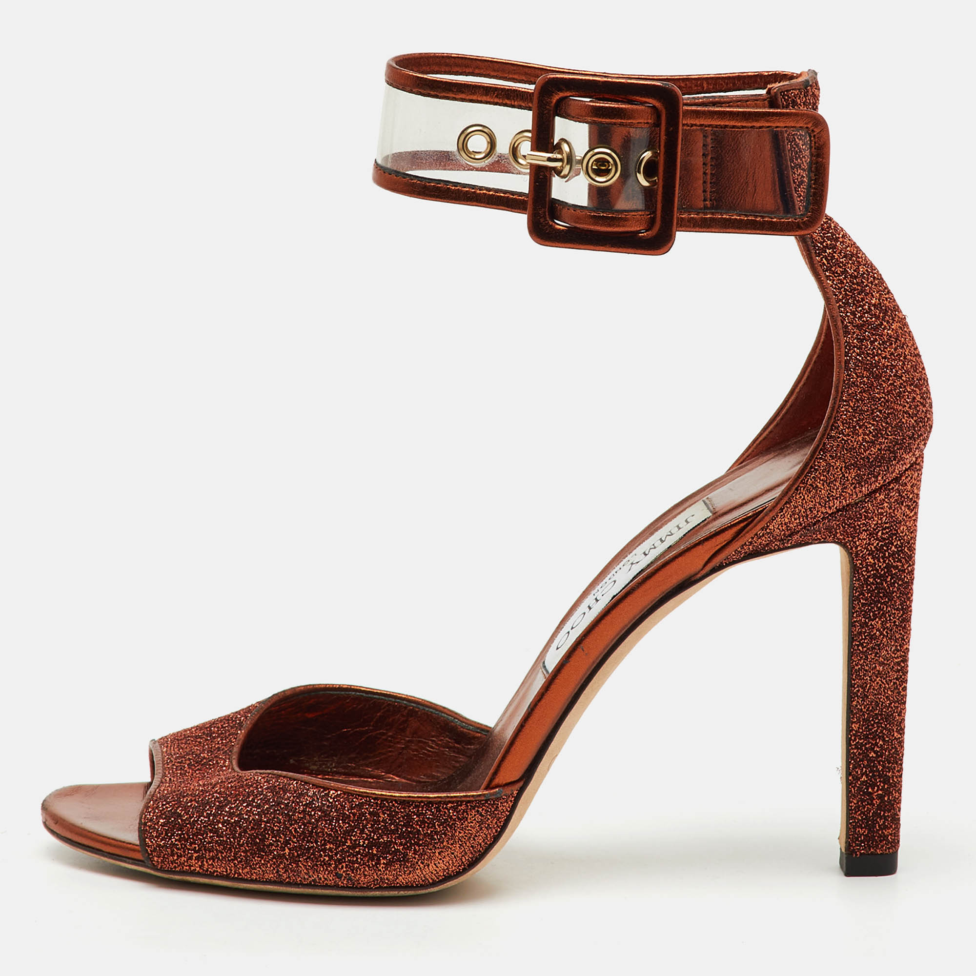 Jimmy Choo Metallic Pop Orange Lurex and PVC Moscow Ankle Strap Sandals Size
Jimmy Choo Metallic Pop Orange Lurex and PVC Moscow Ankle Strap Sandals Size