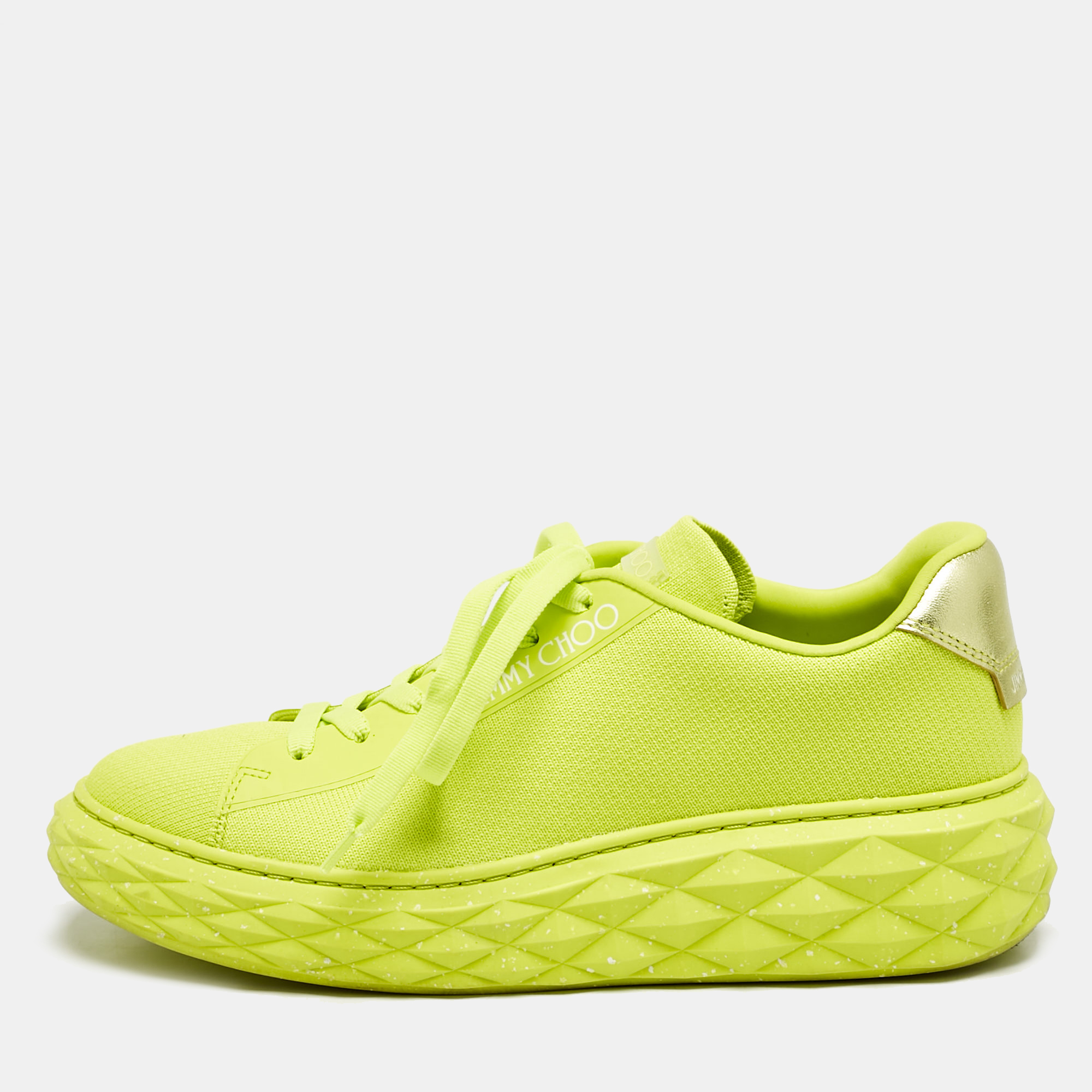 Jimmy Choo Neon Green Knit Fabric Diamond Light Maxi Sneakers Size
Jimmy Choo Neon Green Knit Fabric Diamond Light Maxi Sneakers Size