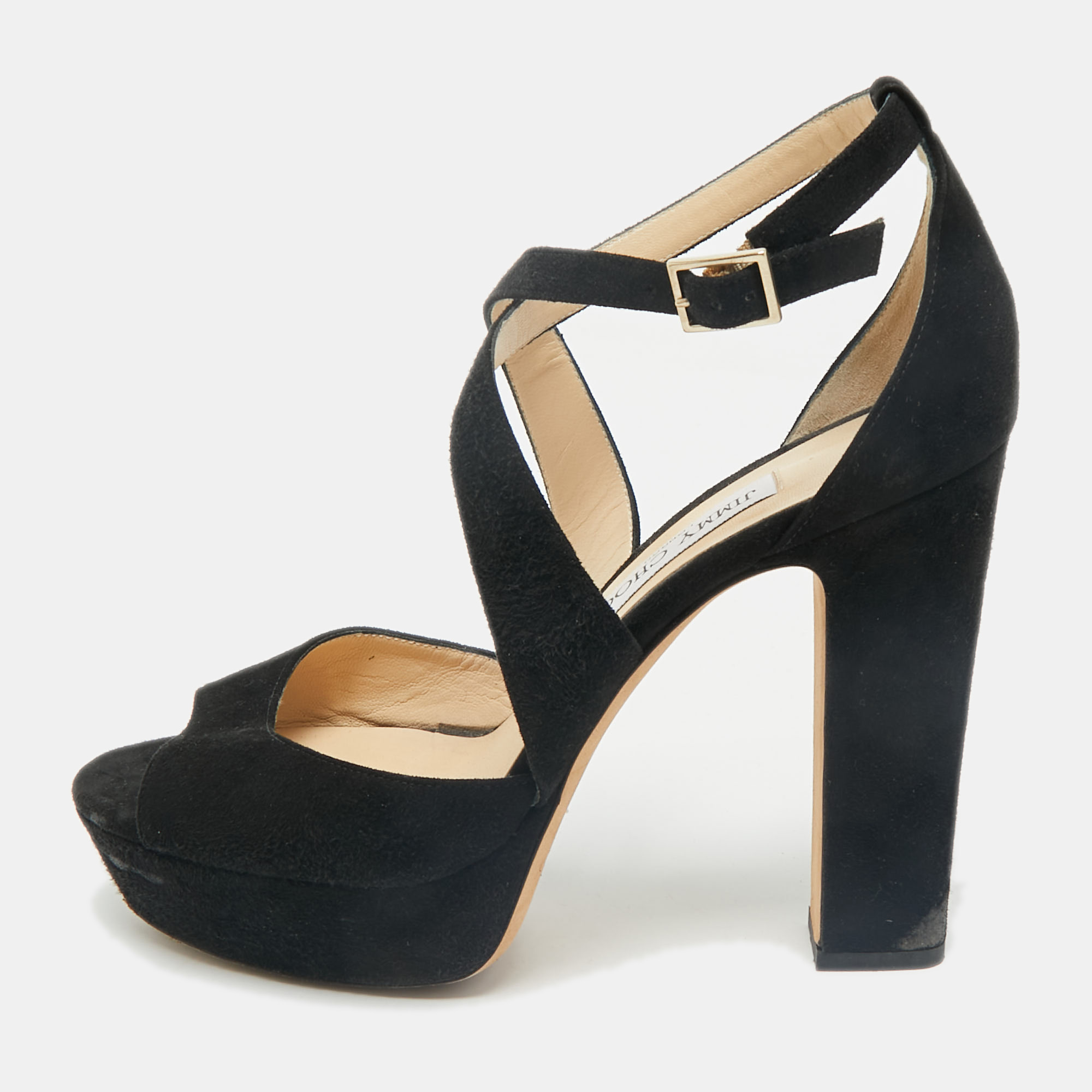 Jimmy Choo Black Suede April Platform Sandals Size 
Jimmy Choo Black Suede April Platform Sandals Size