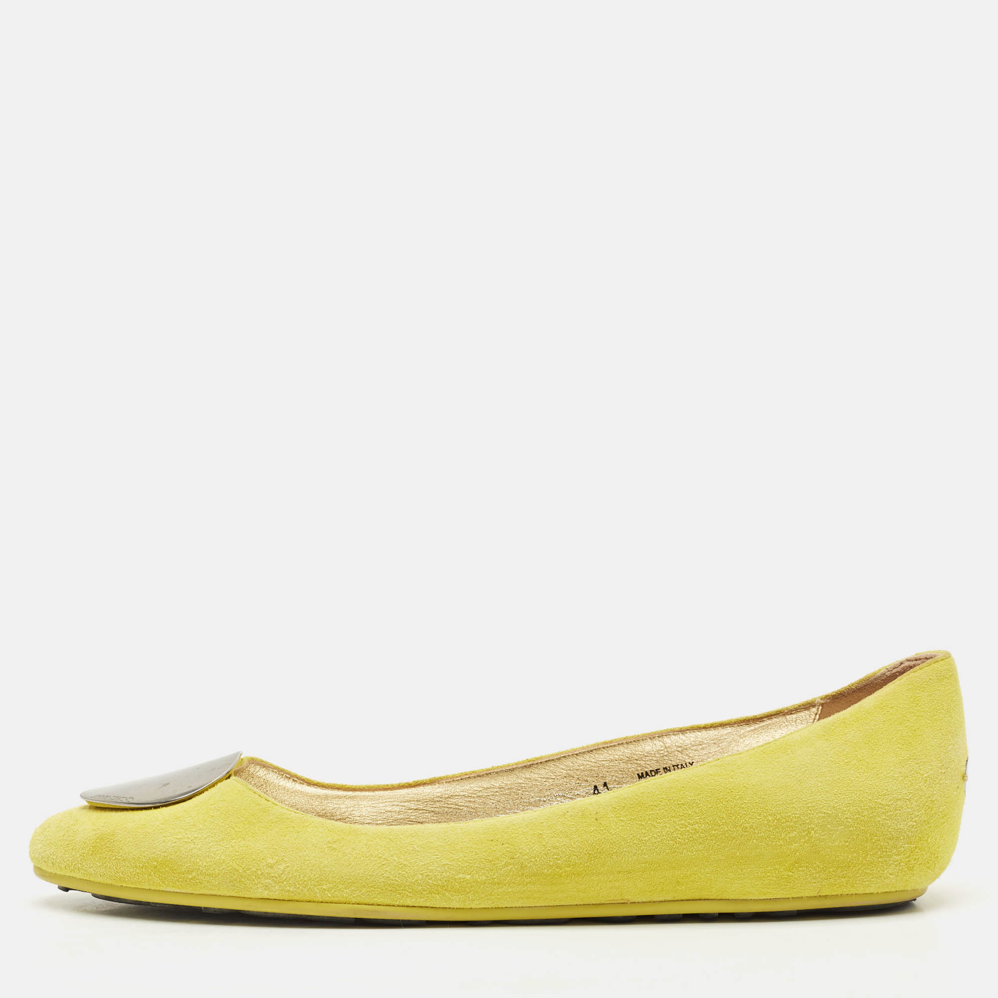Jimmy Choo Neon Green Suede Wray Ballet Flats Size 41 - Jimmy Choo - Modalova