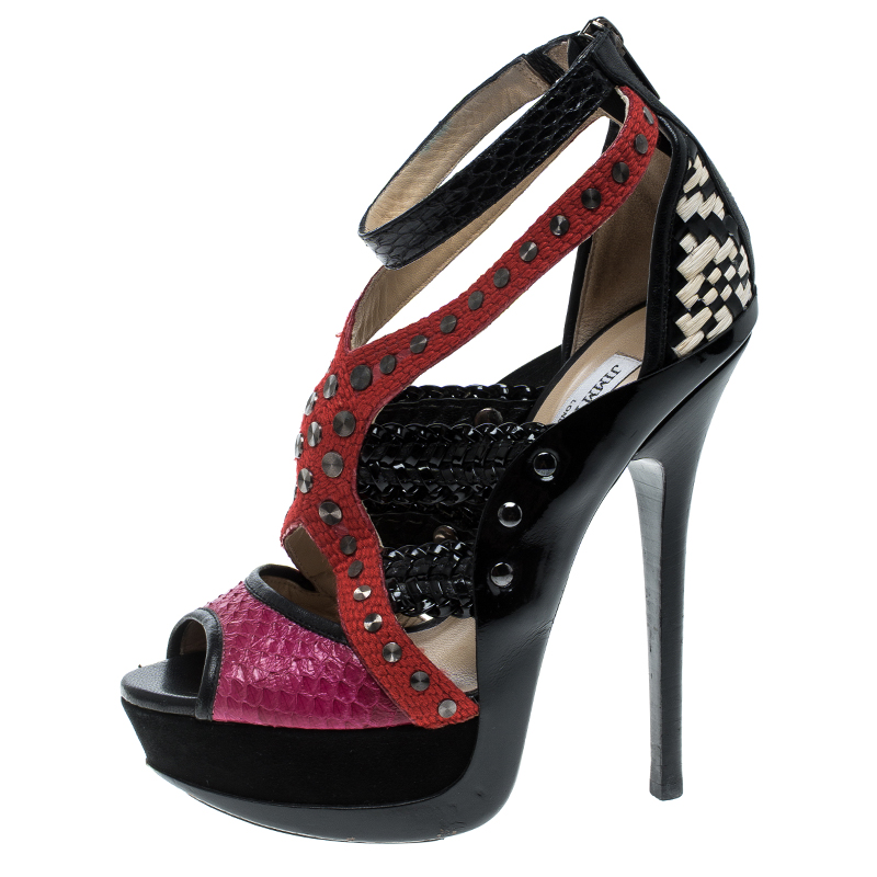 Jimmy Choo Multicolor Embellished Leather And Snakeskin Vivienne Platform Cage Sandals Size
Jimmy Choo Multicolor Embellished Leather And Snakeskin Vivienne Platform Cage Sandals Size