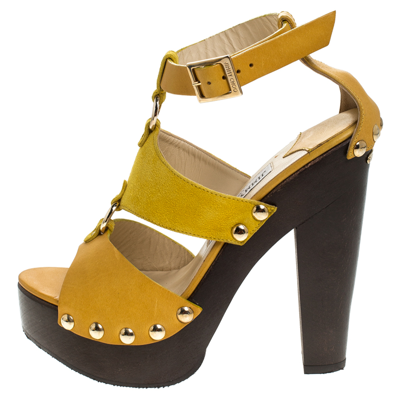 Jimmy Choo Yellow Suede And Leather Cut Out Platform Ankle Strap Sandals Size
Jimmy Choo Yellow Suede And Leather Cut Out Platform Ankle Strap Sandals Size