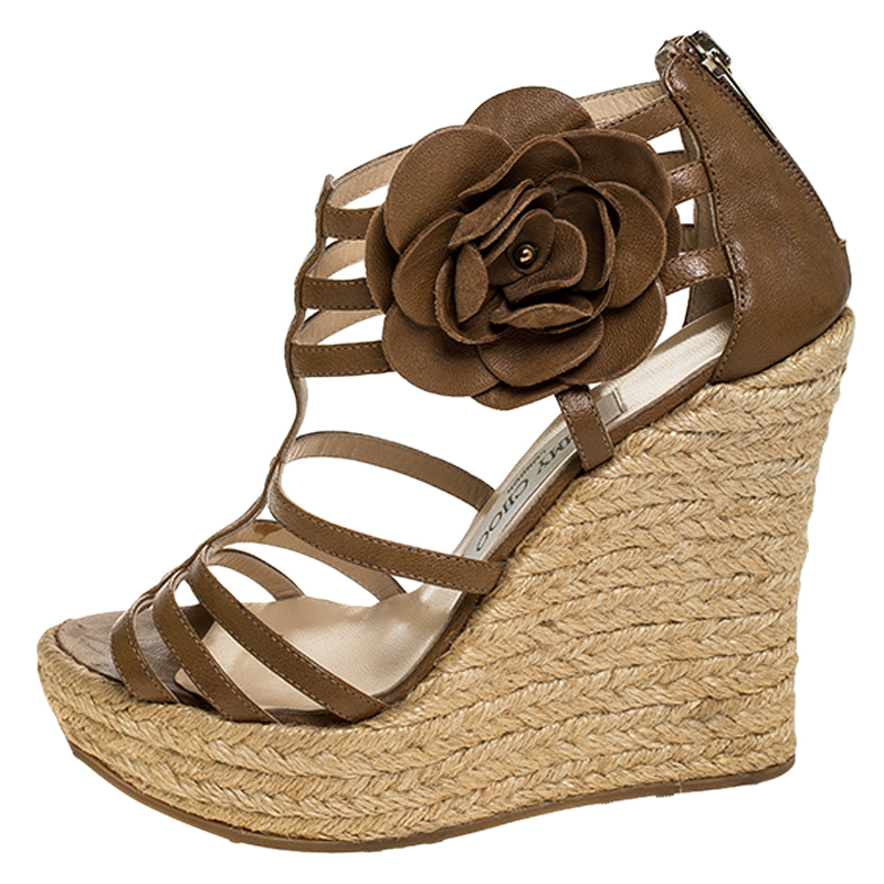 Jimmy Choo Brown Leather Pulse Flower Embellished Cage Espadrille Wedges Size
Jimmy Choo Brown Leather Pulse Flower Embellished Cage Espadrille Wedges Size