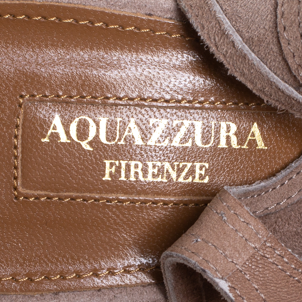 Aquazzura Beige Suede Sexy Thing Cutout Sandals Size 38