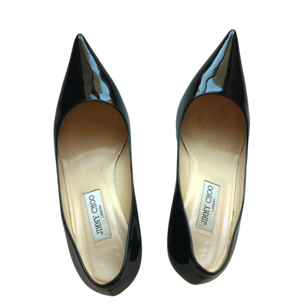 Jimmy Choo Black Patent Leather Vikki 100 Pumps Size EU 
Jimmy Choo Black Patent Leather Vikki 100 Pumps Size EU