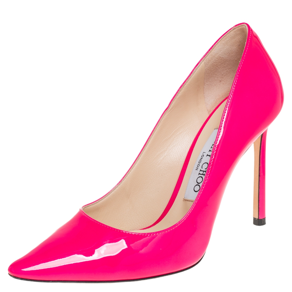 Jimmy Choo Pink Patent Leather Romy Pumps Size 36
