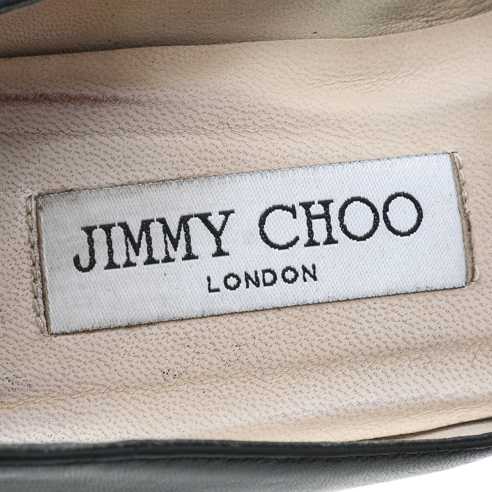 Jimmy Choo Black Leather Alex Platform Pumps Size 37