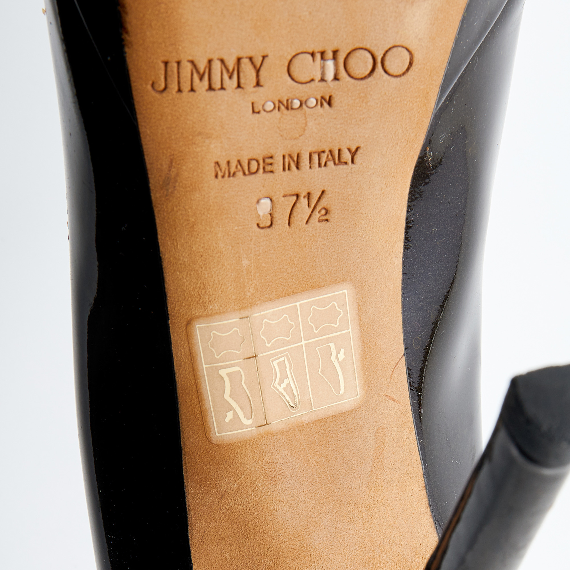Jimmy Choo Dark Brown Patent Leather Alex Platform Pumps Size 37.5