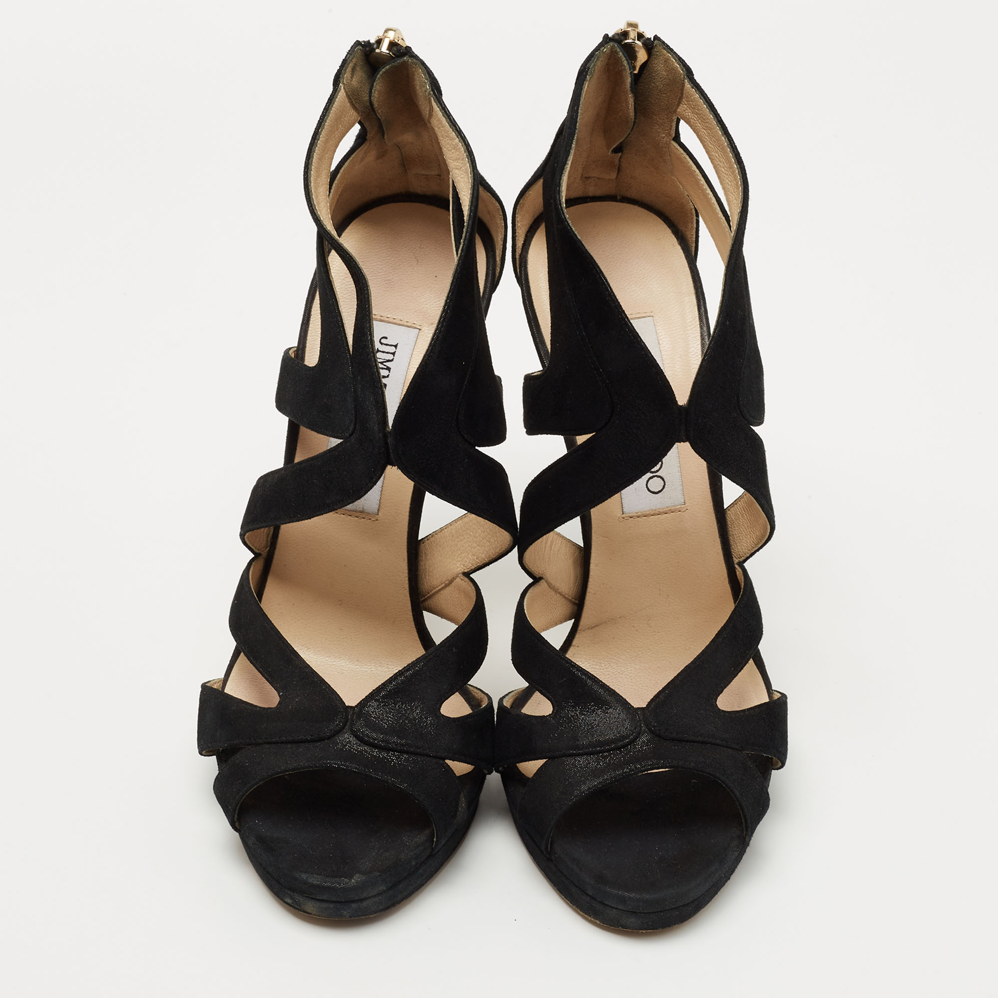 Jimmy Choo Black Suede Strappy Sandals Size 36