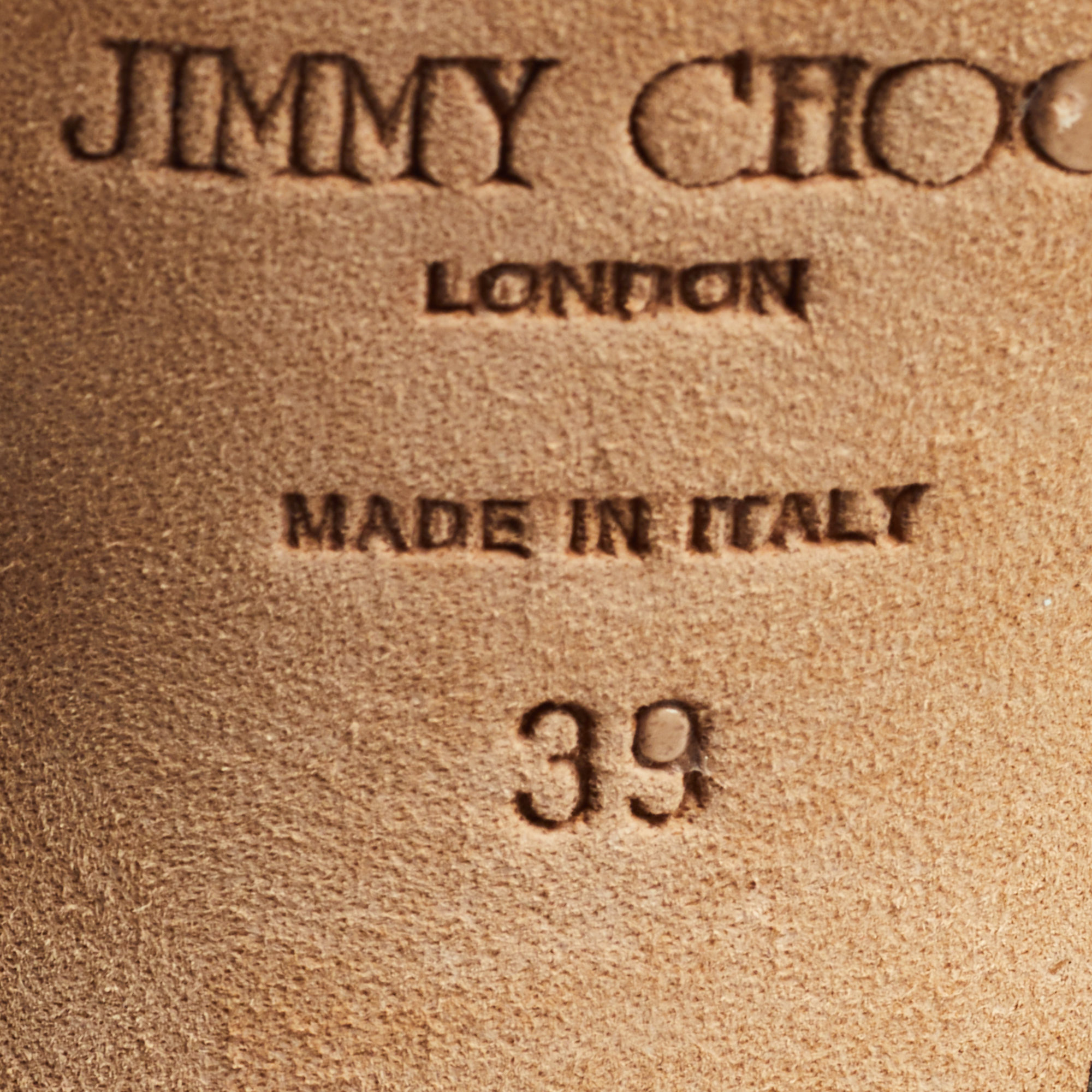 Jimmy Choo Black Patent Leather Vamp Platform Sandals Size 39
