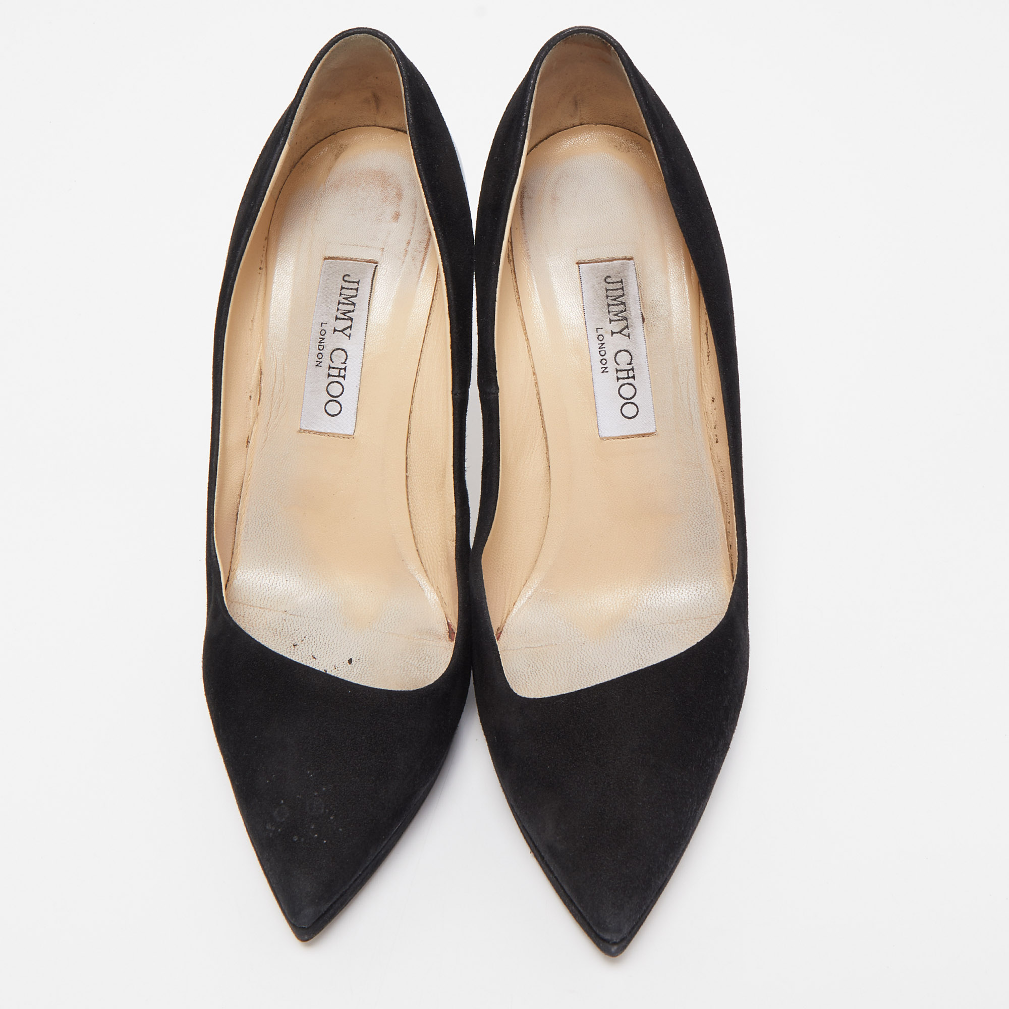 Jimmy Choo Black Suede And Patent Leather Platform Pumps Size 39.5