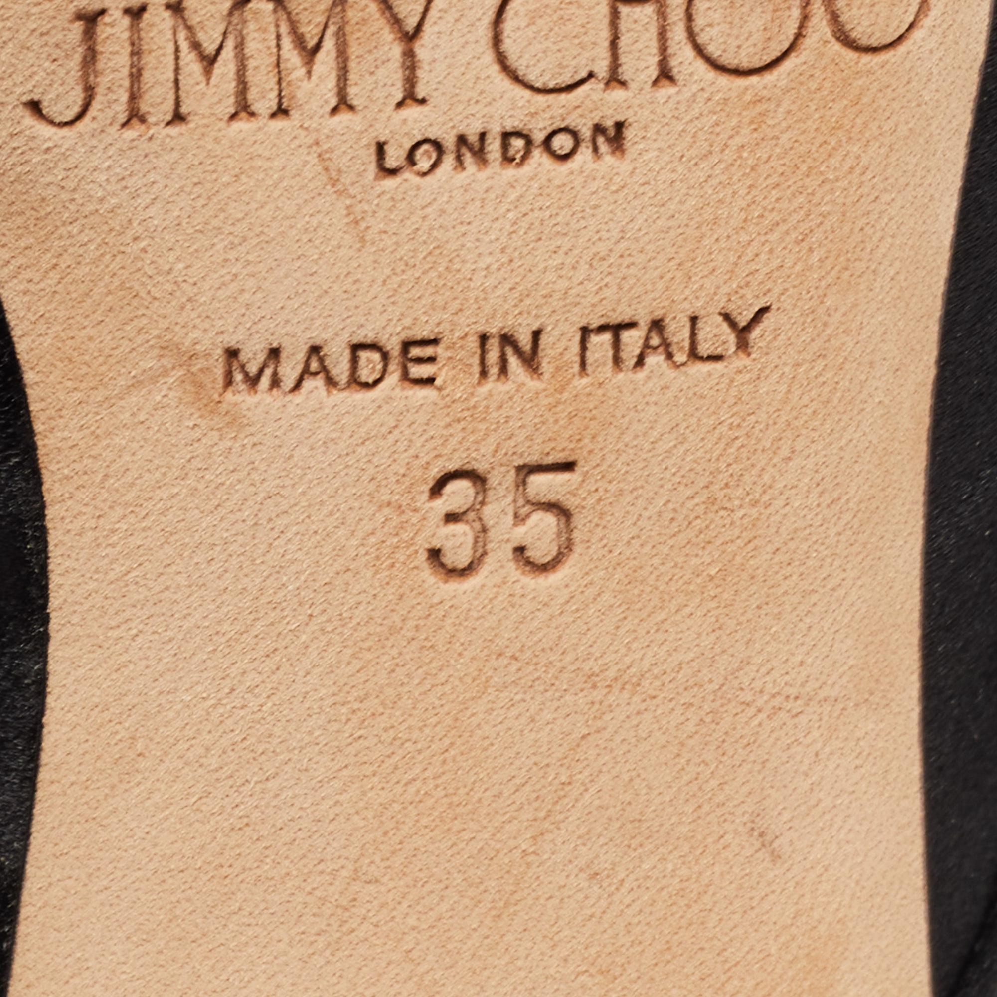 Jimmy Choo Black Satin Keely Slide Sandals Size 35