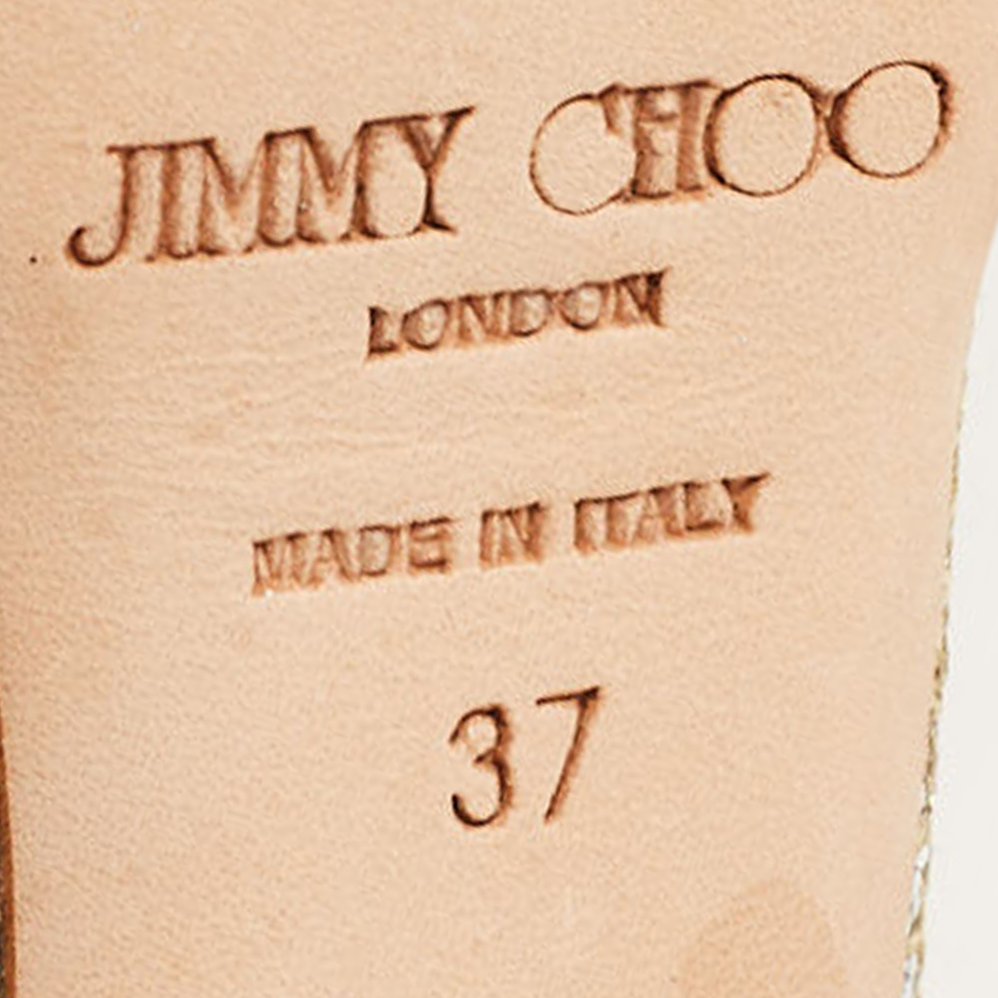 Jimmy Choo Gold/Silver Glitte Clue Slingback Sandals Size 37