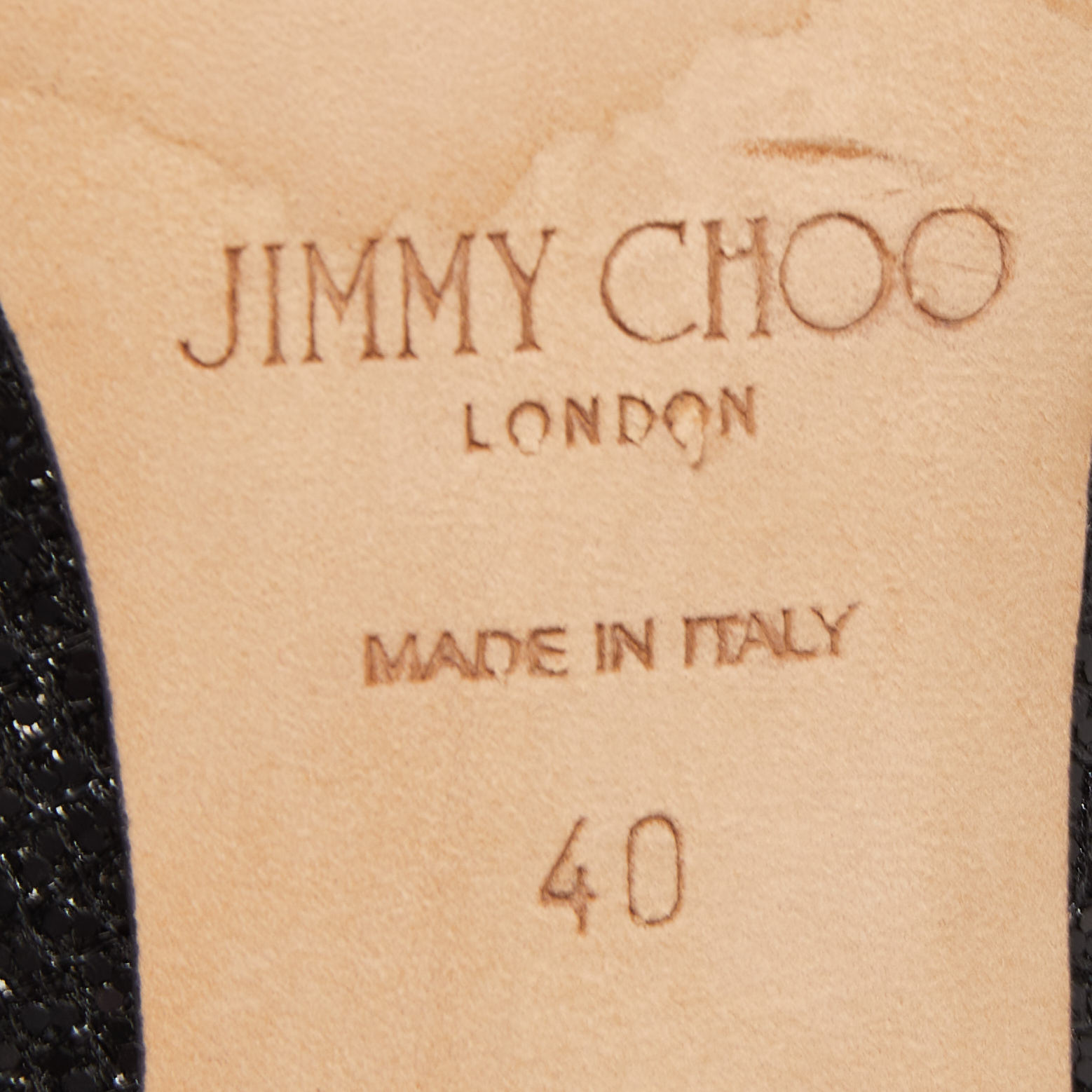 Jimmy Choo Black Glitter Fabric Marvel Pumps Size 40