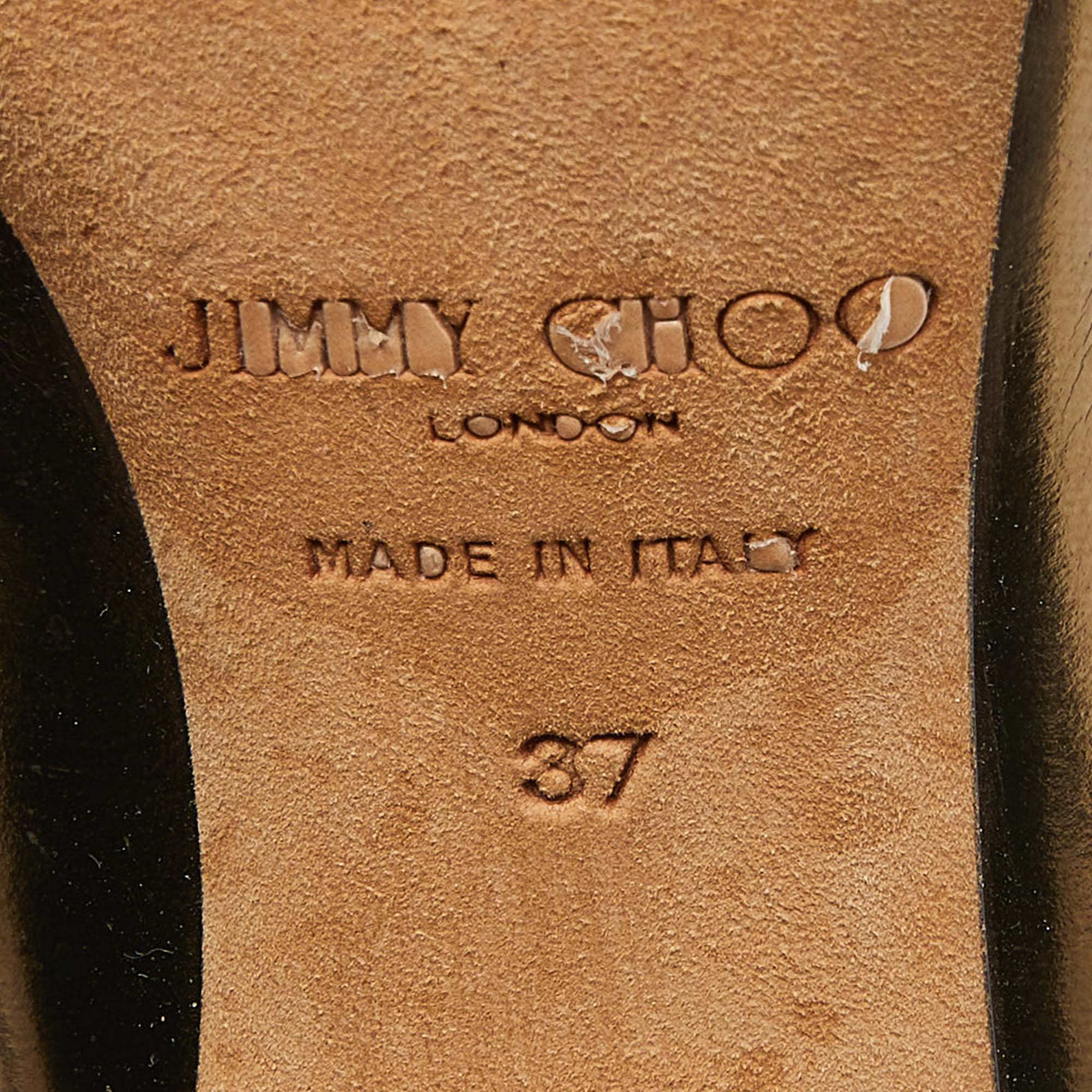 Jimmy Choo Gold Patent Leather Gilbert Pumps Size 37