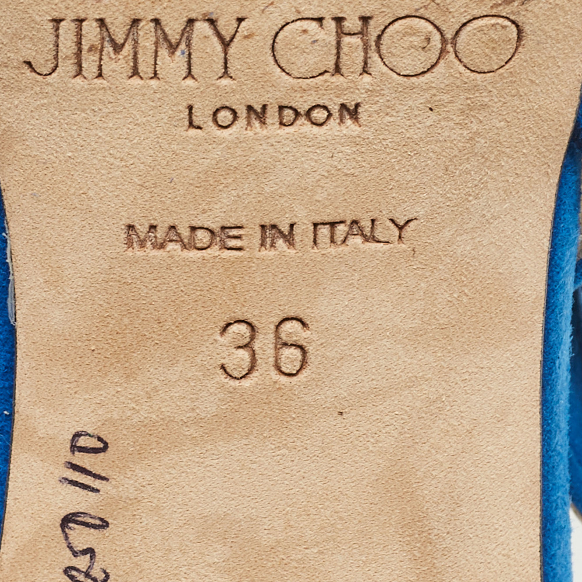 Jimmy Choo Blue Suede Gemma Slingback Pumps Size 36
