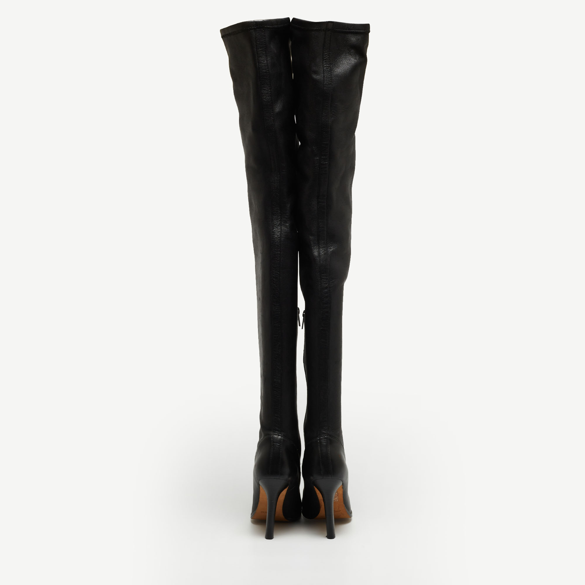 Jimmy Choo For H&M Black Leather Thigh High Boots Size 37