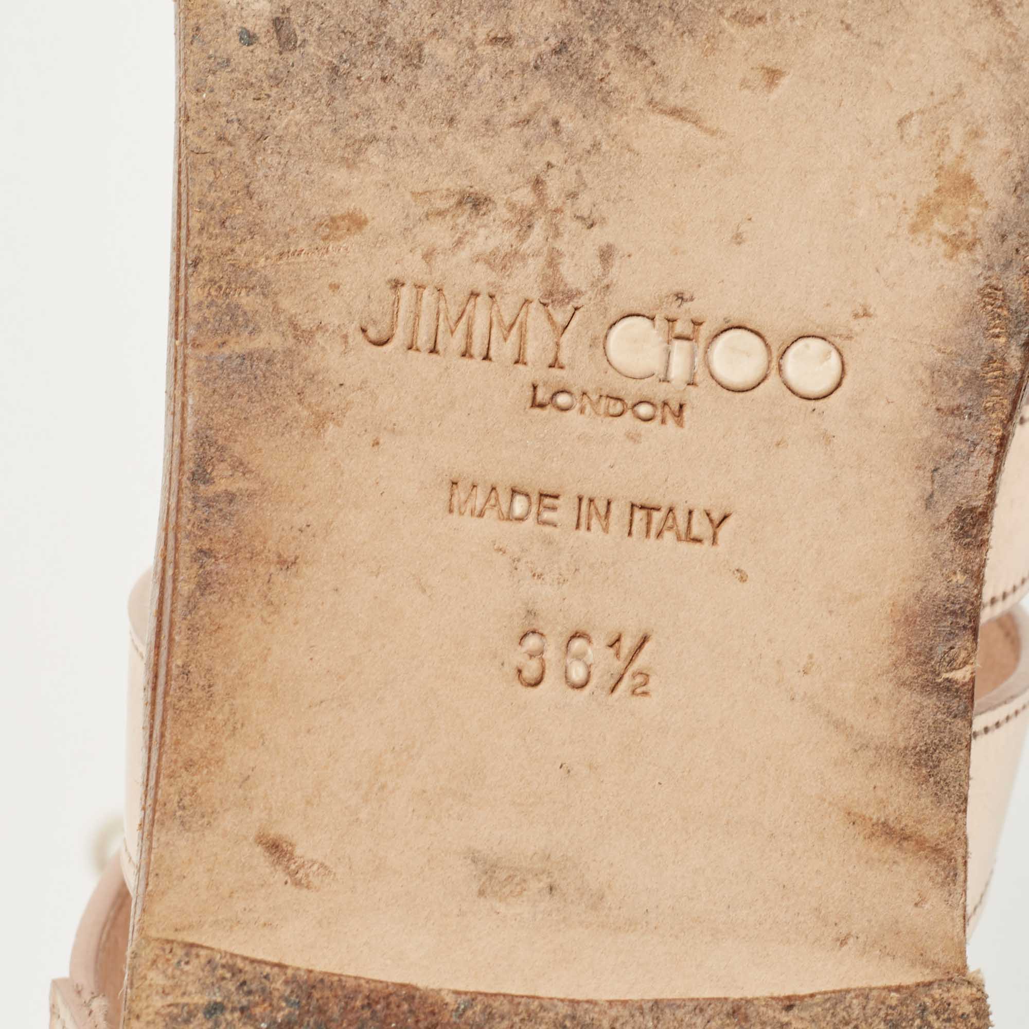 Jimmy Choo Rose Gold Leather Gigi Sandals Size 36.5