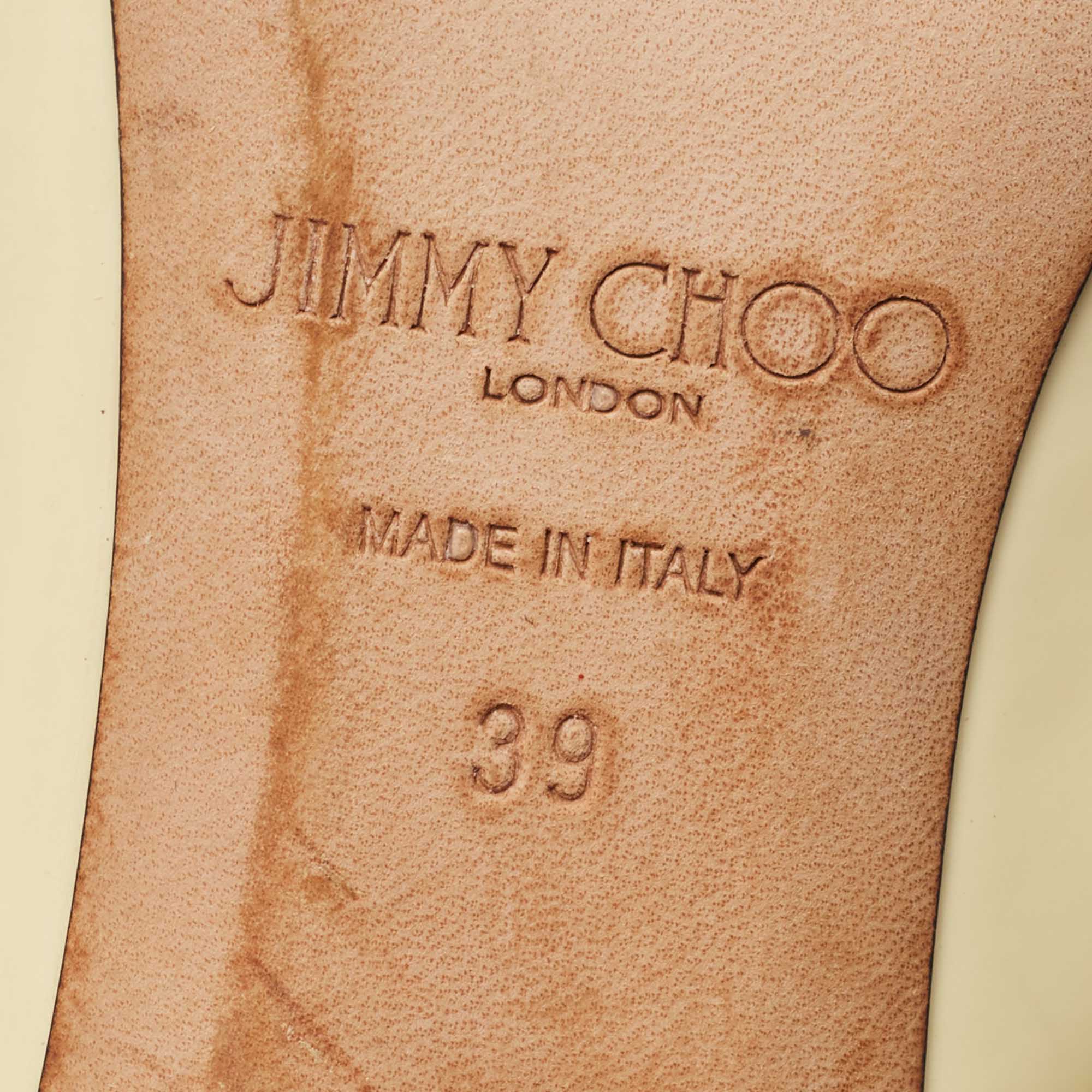 Jimmy Choo Light Yellow Leather Rav Mules Size 39