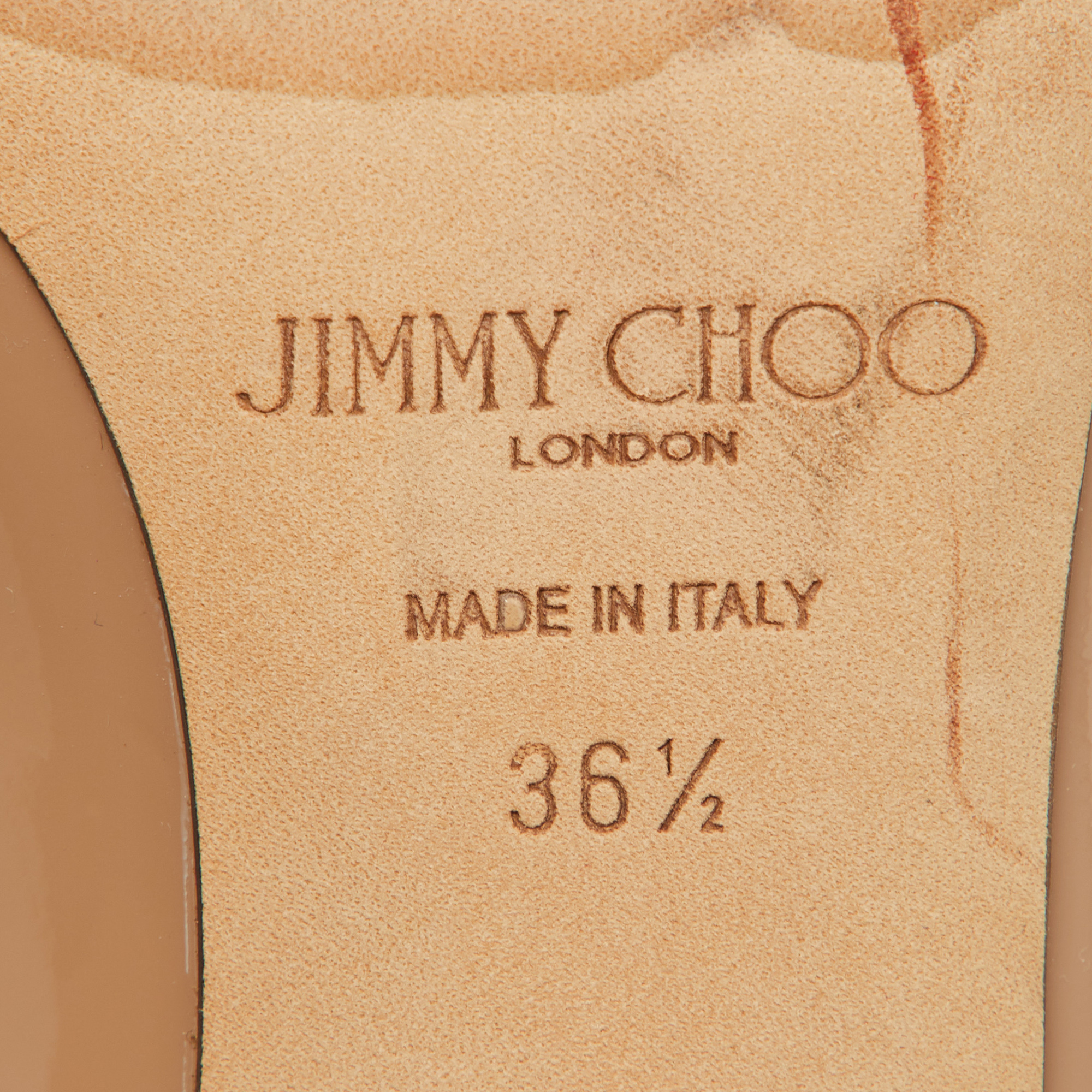 Jimmy Choo Beige Patent Leather Rosalia Pumps Size 36.5