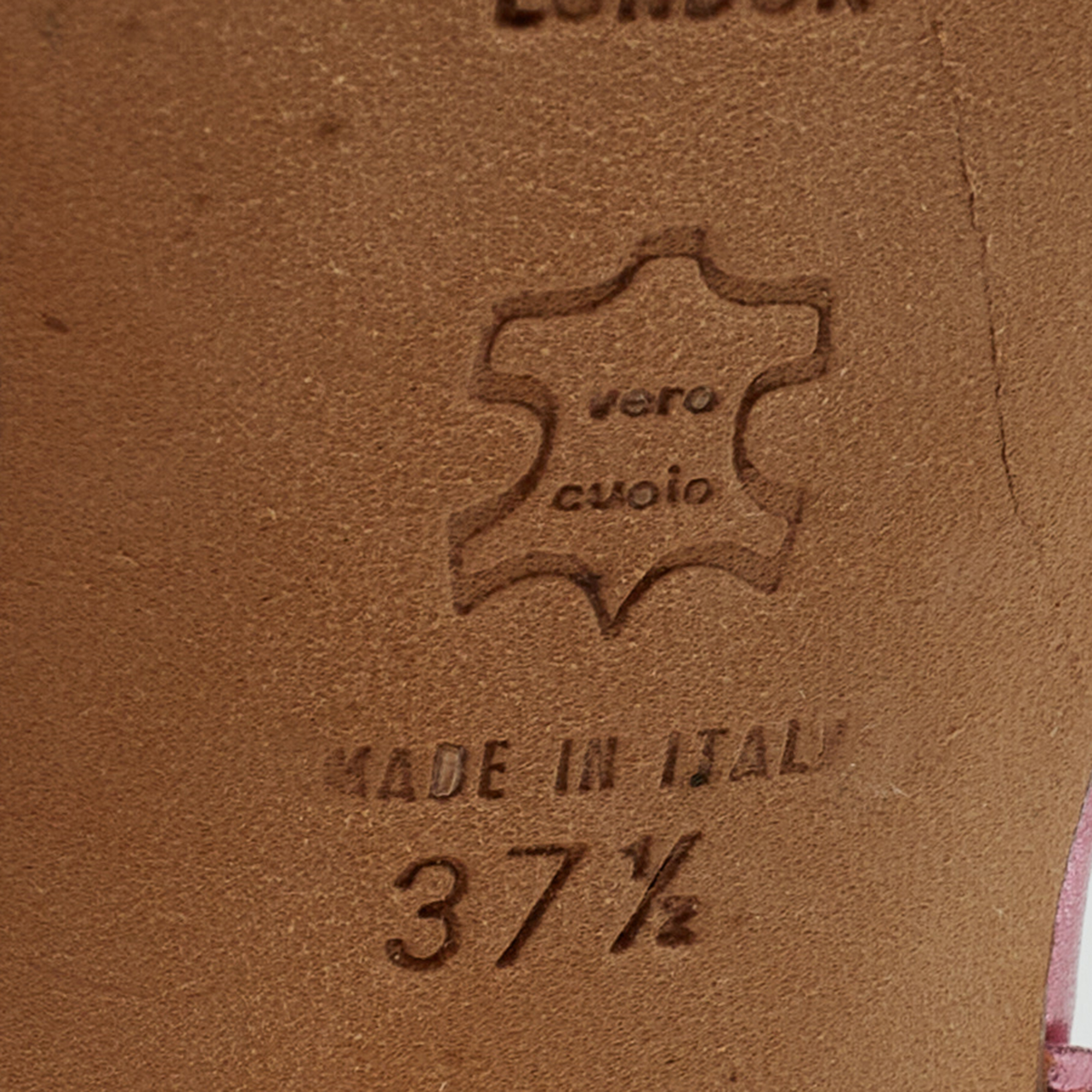 Jimmy Choo Metallic Pink Leather Slingback Sandals Size 37.5