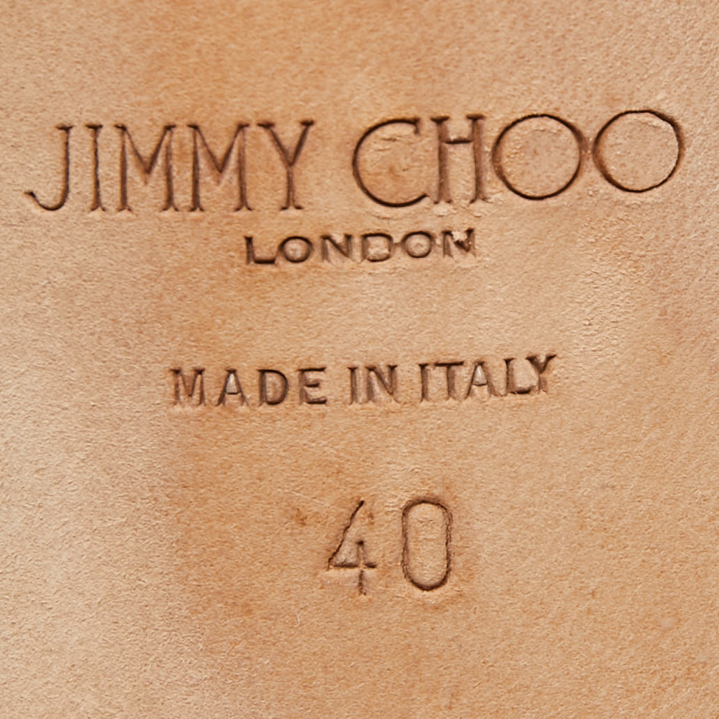 Jimmy Choo Silver Leather Viola Embellished Sandals Size 40