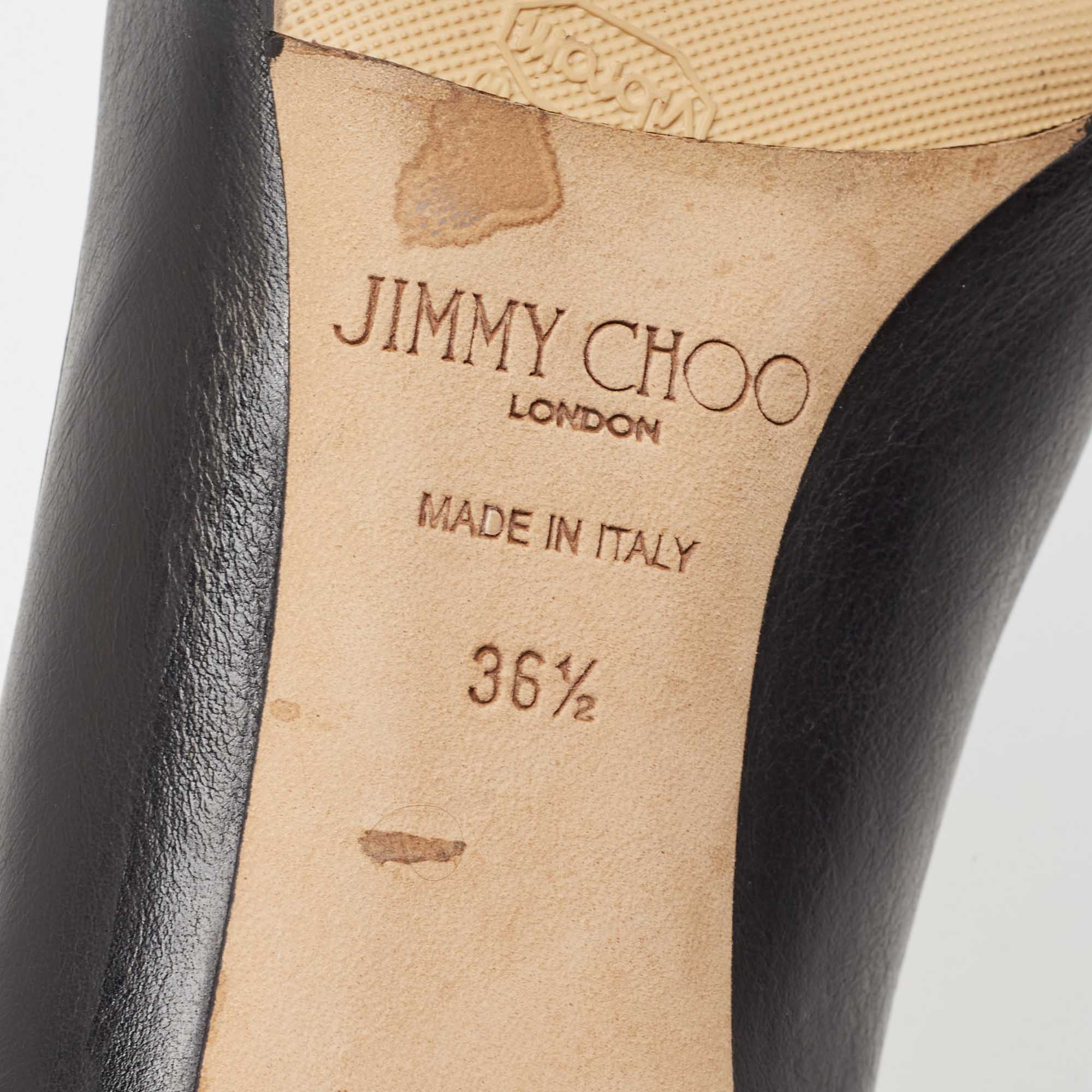 Jimmy Choo Black Leather Allure Pumps Size 36.5
