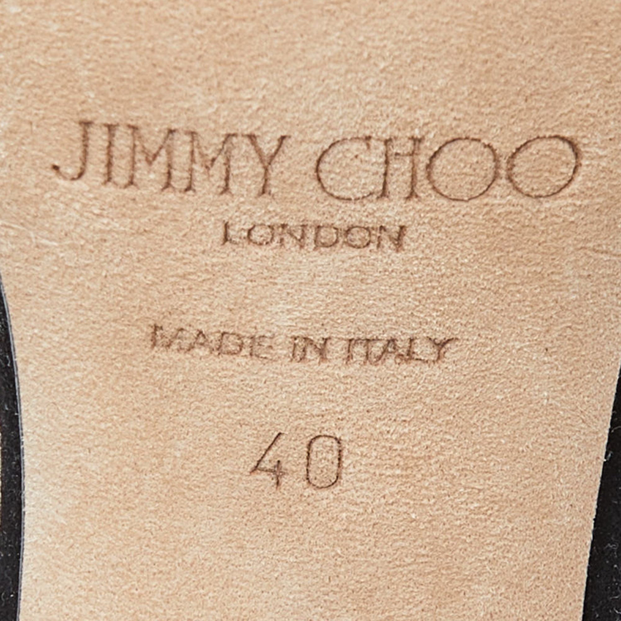 Jimmy Choo Black Suede Bing Ankle Strap Sandals Size 40