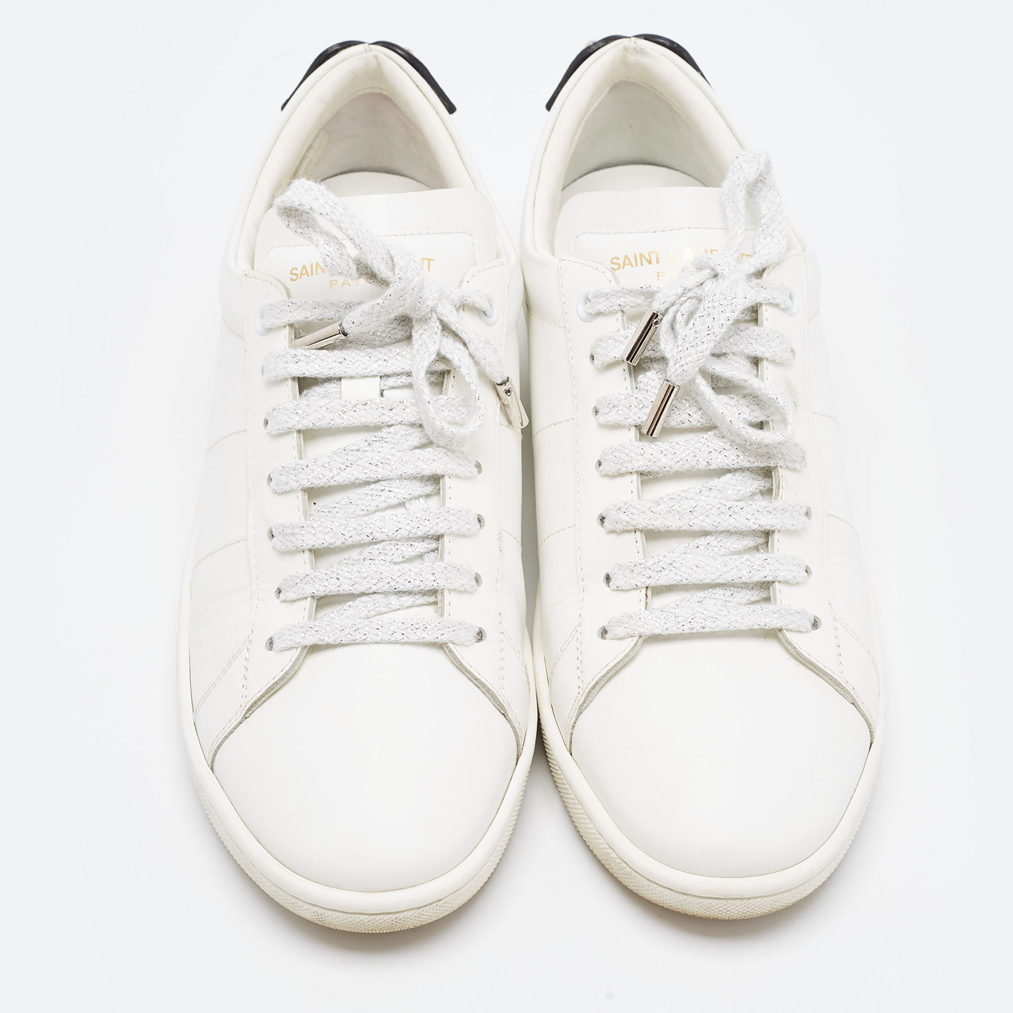 Saint Laurent White Leather Court Classic Sneakers Size 39